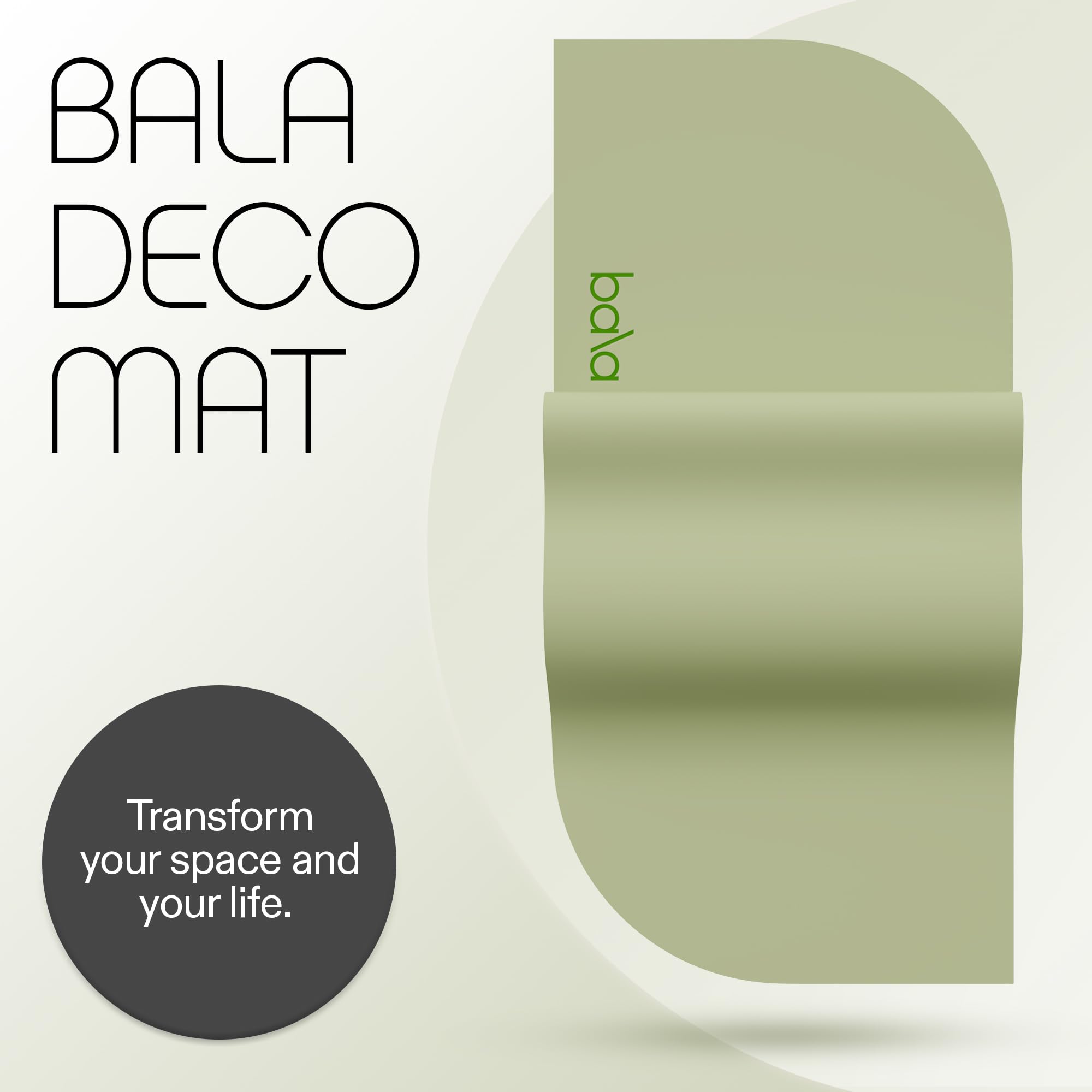 Bala Yoga Mat for Home Gym - Non Slip Exercise Mat for Home Workout, Stretching, Pilates, Aerobics & Floor & Fitness Work Out - Indoor Exercising Mat: Deco Mat - 5mm Sage