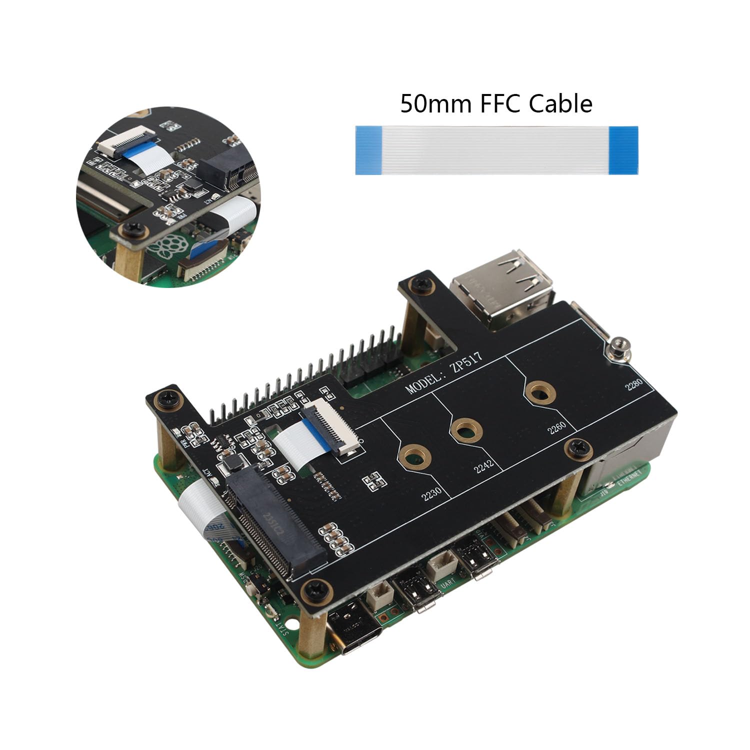 Kit Raspberry Pi Kit Vis Et Écrous ZDE M2.5 Pour Raspberry Pi 5 - 182 Pièces Avec Entretoises Laiton Et Câbles FFC Câbles FFC Raspberry Pi