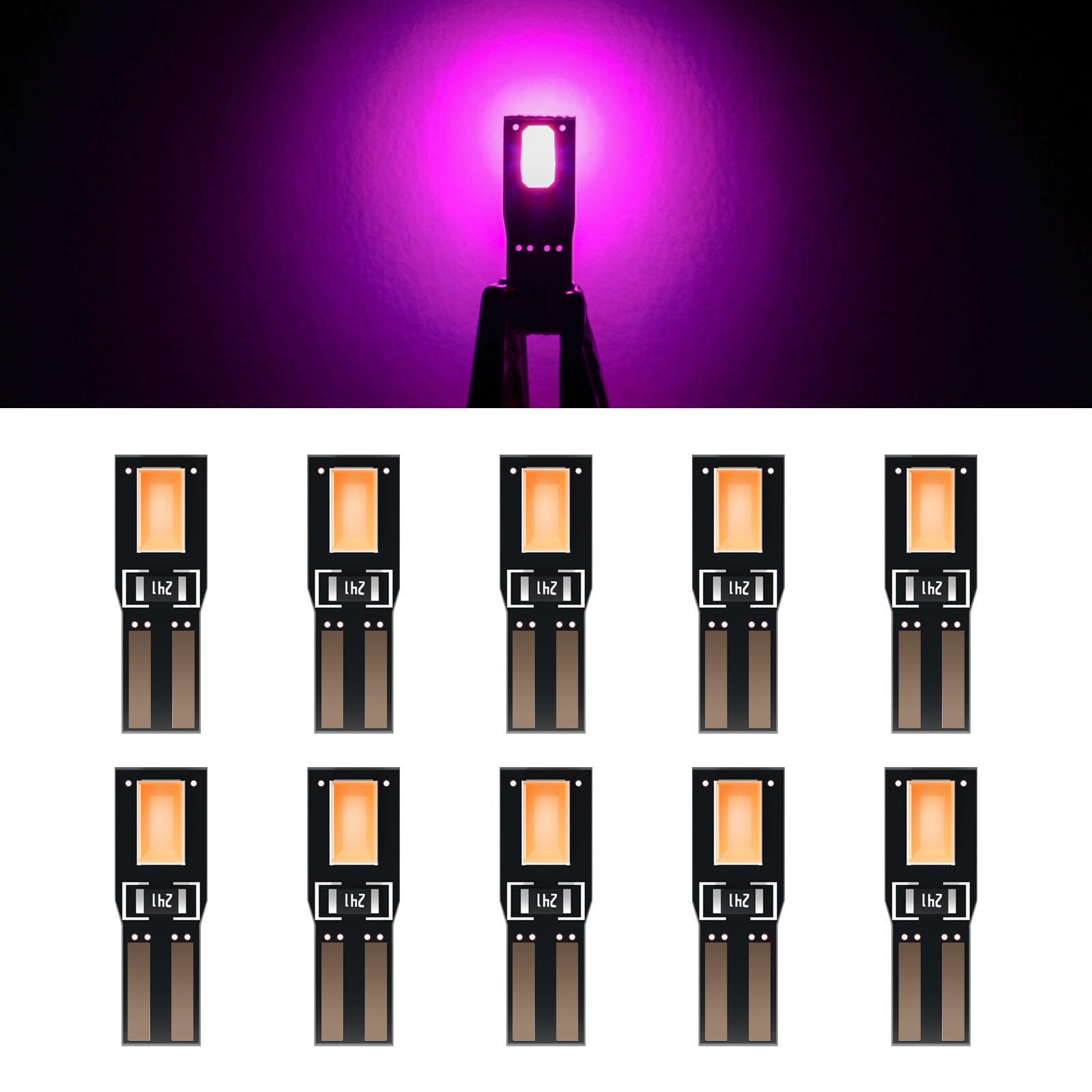 ECCPP 10x Instrument Cluster Dash Panel Lights T5-2-5630-SMD-Pink