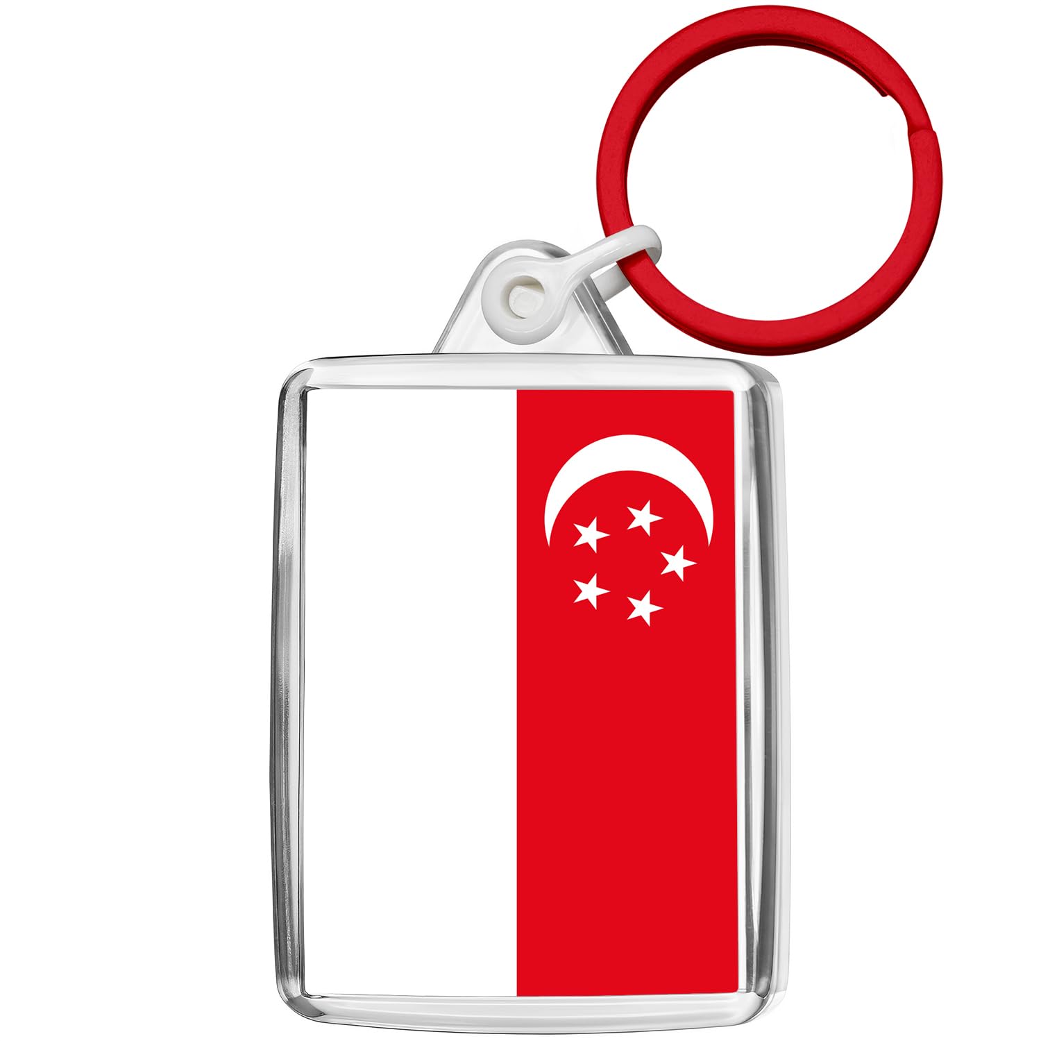Pixly® Singapore Flag Keyring Key Fob Country Keychain Keepsake Singaporean Souvenir Gift