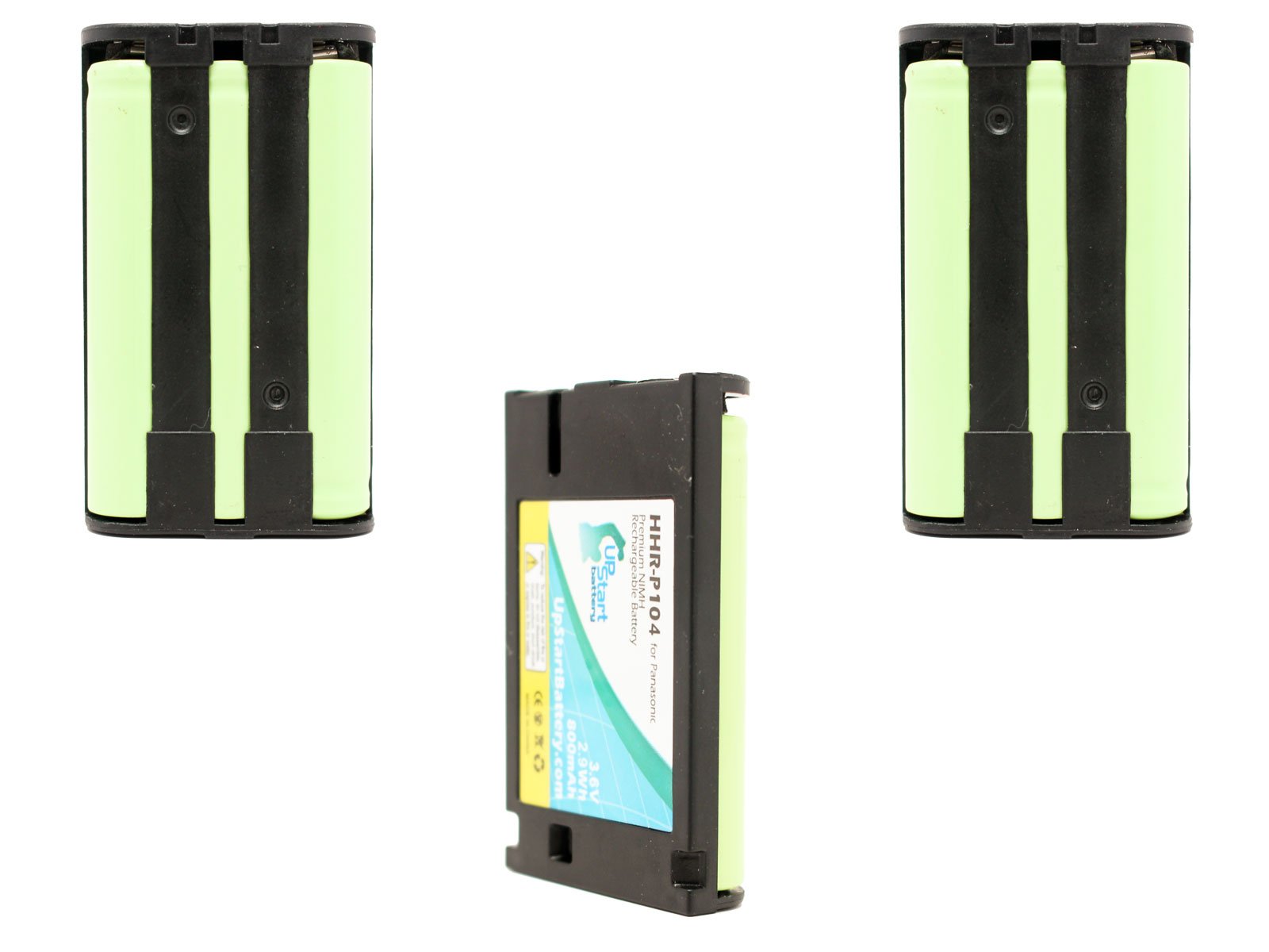 3X Pack - HHR-P104 Battery for Panasonic KX-TGA450B, KX-TG4500B, KX-TG4500, KX-TGA650B, KX-TGA520M, KX-TG5632 Cordless Phones (800mAh, 3.6V, NI-MH)