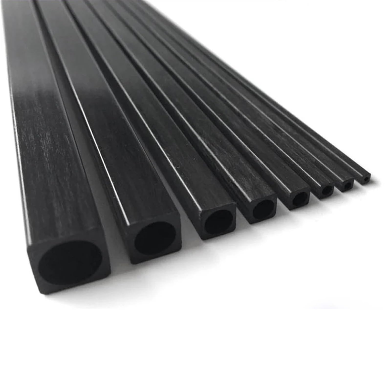 Tubo Cuadrado De Fibra De Carbono Tubo cuadrado de fibra carbono 1000 mm longitud, 2 unidades, alta resistencia