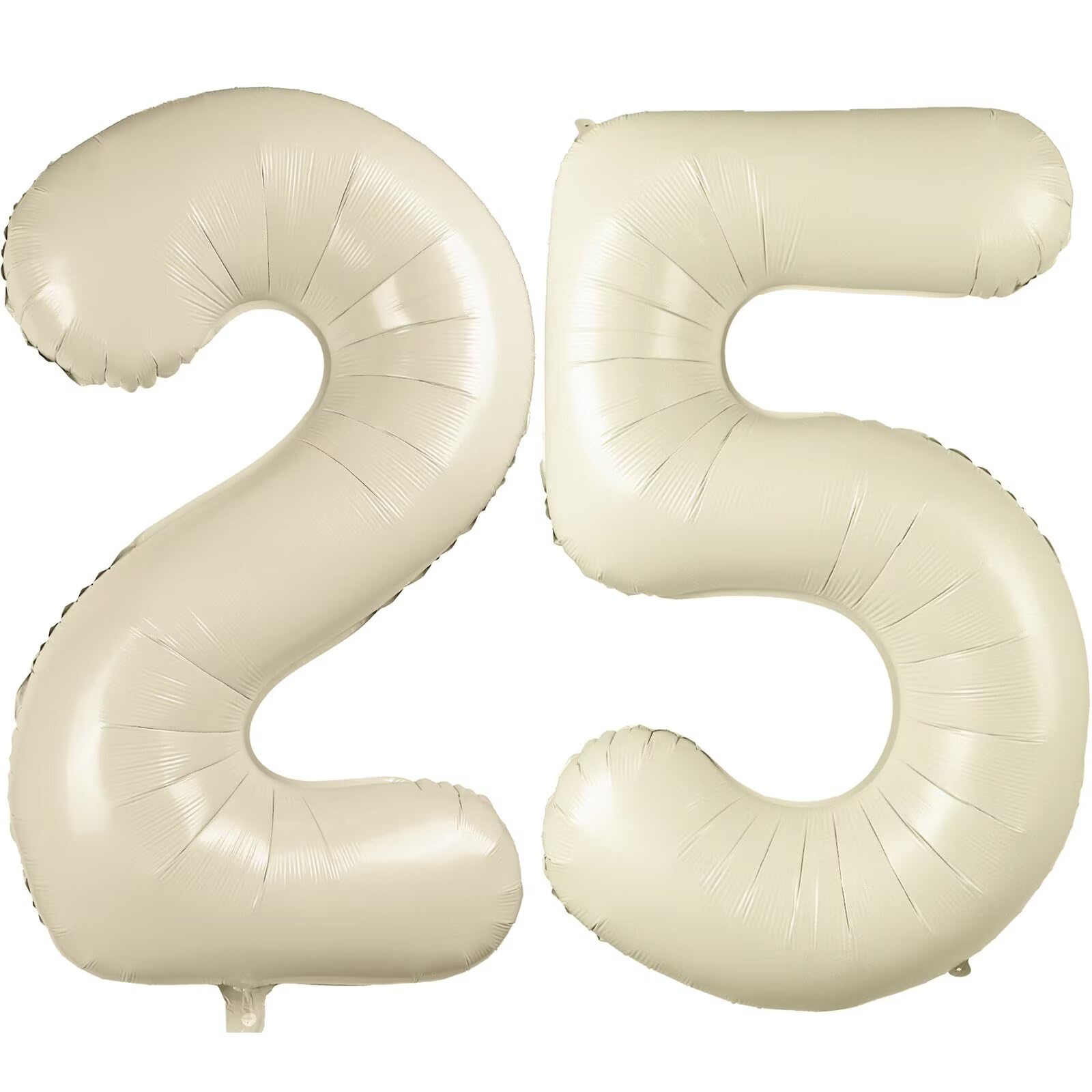 Cream White Number 25 Balloons 40 Inch Large Aluminum Foil Number Balloons