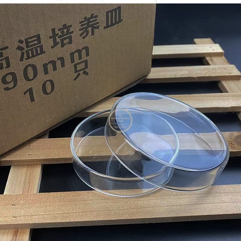 Platos de Petri de Vidrio de 45 mm a 150 mm de diámetro Platos de Petri de Alto borosilicato de Cultivo Celular for la Escuela (Size : 120mm 4pcs)