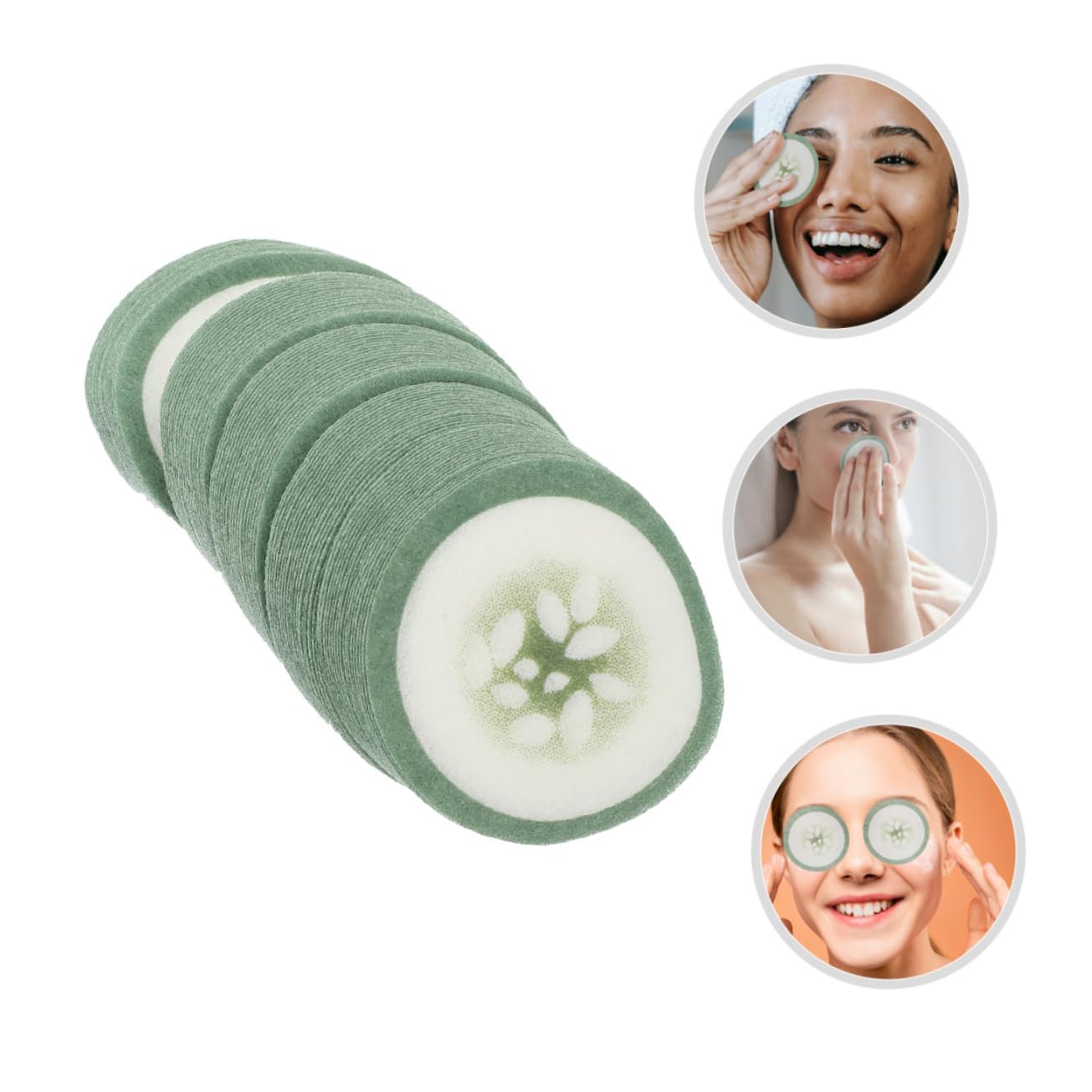 Beavorty 200pcs Cucumber Eye Mask Paper Reusable Eye Pads for Women Depuffing Skincare