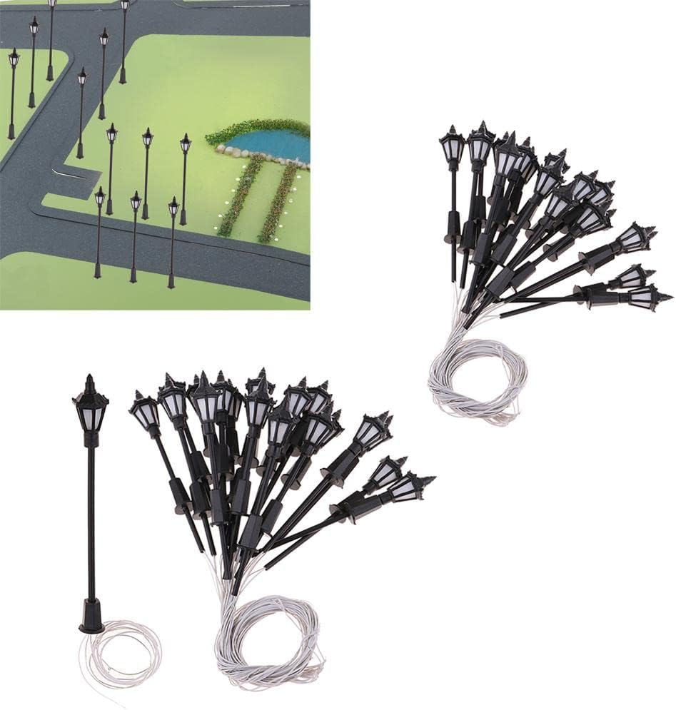 40pc 1:100 1:75 Scale Garden Crossing s 3V White - HO OO Scale Miniature Street s for Model Railway Landscape, 20 Pieces Each Scale, 2.55-2.75 inch Height, Suitable OO HO Scale