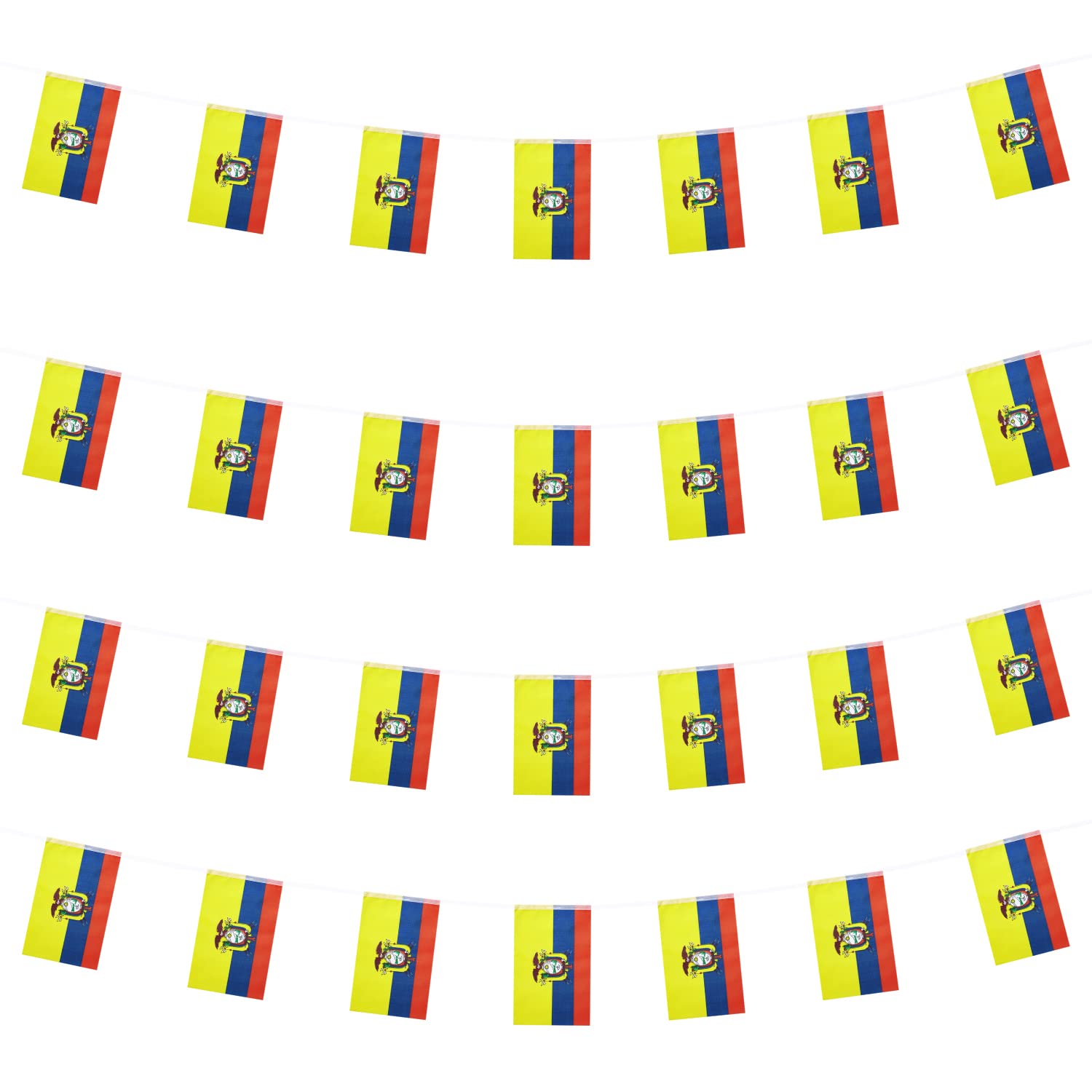 Wxtwk Bandiere Ecuador Ecuadoriane Piccole Mini Bandierine Striscione Bandiera Decorazione Festival (50 Piedi 38 Bandiere)-image