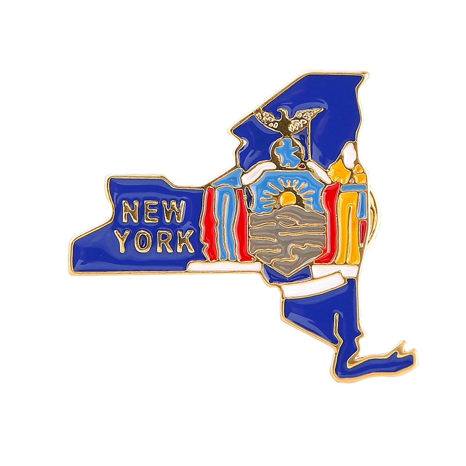 State Shaped Map Lapel Metal Pin Enamel Brooch Keepsake Beautifully Designed for Backpack Hat