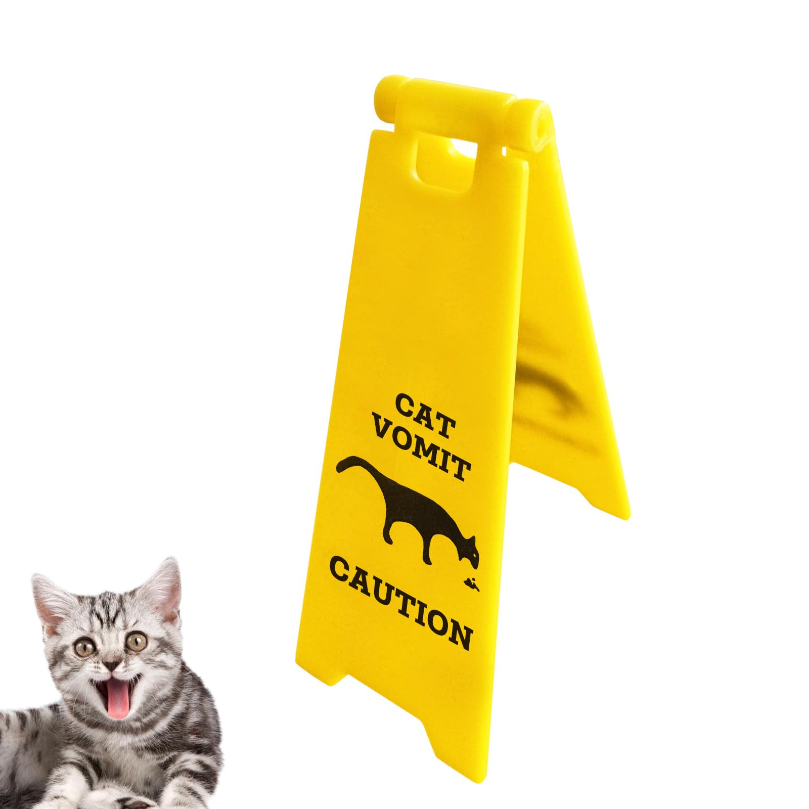 Mini Cat Vomit Sign - Perfect Gag Gift for Cat Lovers and Humor Enthusiasts(Cat Vomit Sign)
