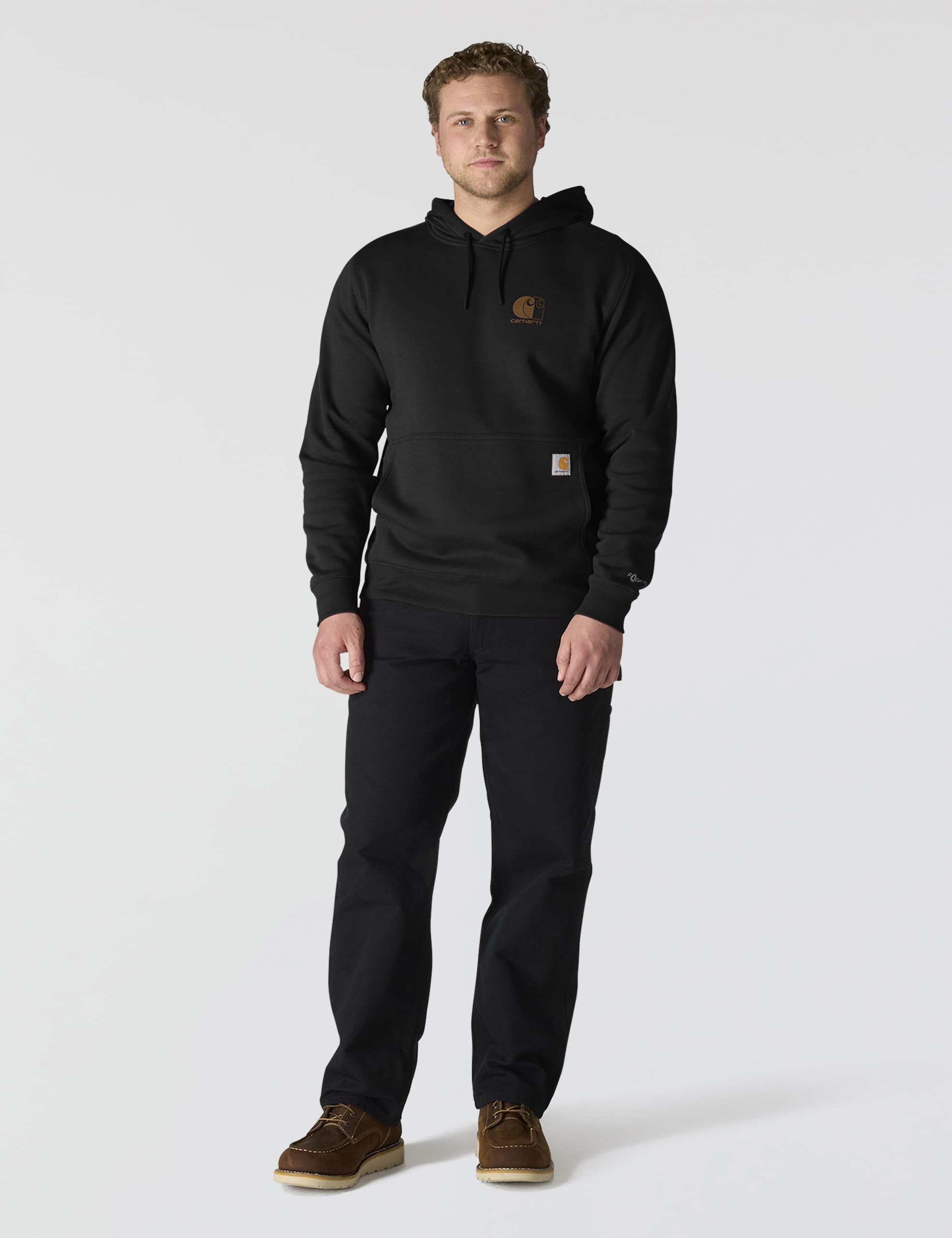 Carhartt Męska bluza z grafiką z logo Force Relaxed Fit, Czarny, S