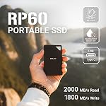 PNY RP60 1TB portatif SSD - Jusqu'à 2000MB/s, USB-C, USB 3.2 Gen2x2 - Rugée, IP65 Résistant à l ' eau/à la poussière/à l ' égout - Pour photos, vidéos, jeux et plus - Drive externe à l'état solide - PSD0CS3060-1TB-RB