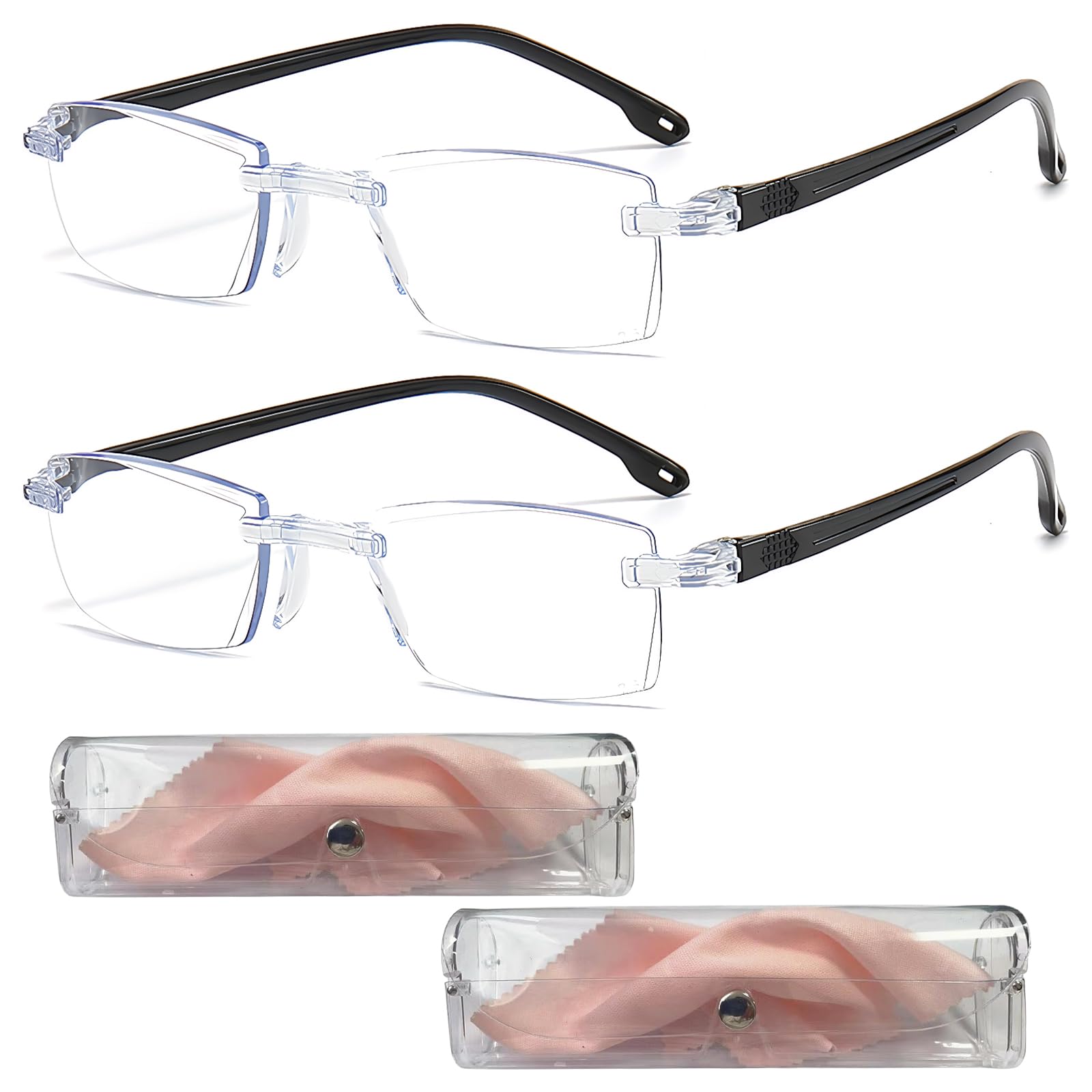 Photo 1 of AQOYNQ 2 PCS Auto Focus Glasses Self Adjusting, Intelligent Dual Focus Smart Reading Glasses for Women & Men, Automatic Zoom Anti-Blue Light Presbyopia Glasses
