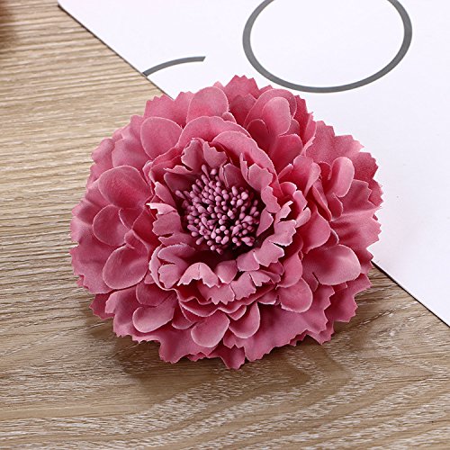 Miniatura 7 de Amuhou Broche de flores para el cabello para mujer, diseño de flores, para tocado de novia, bailarina flamenca (paquete de 16 peonías)