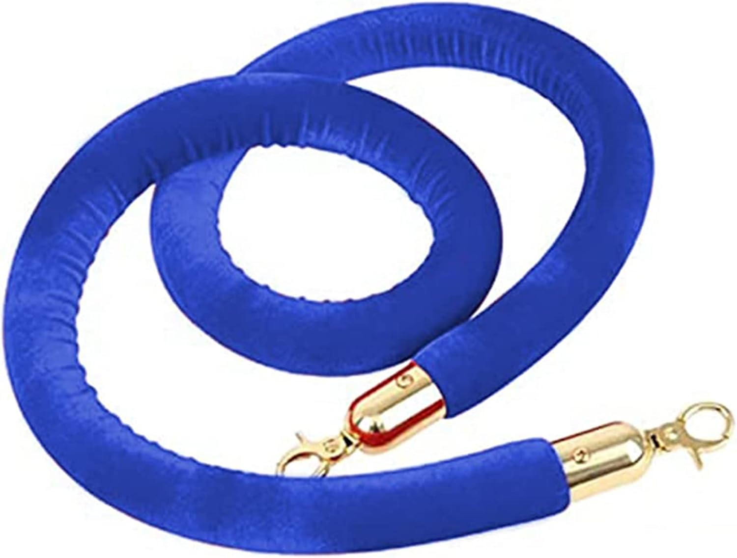 Green Velvet Queue Barrier Rope with Gold Clasps - 4/5ft Stanchion Rope for VIP Events, Crowd Control, Commercial Use, Grand Openings & Red Carpet Events