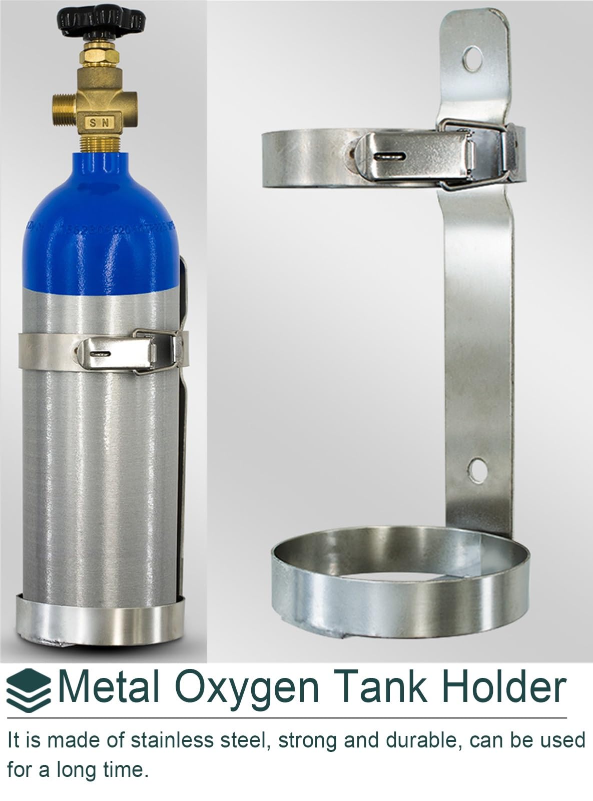 Soporte estable para tanque de oxígeno para cilindros de gas, diseño antivuelco, compatible con extintores y botellas nitrosas