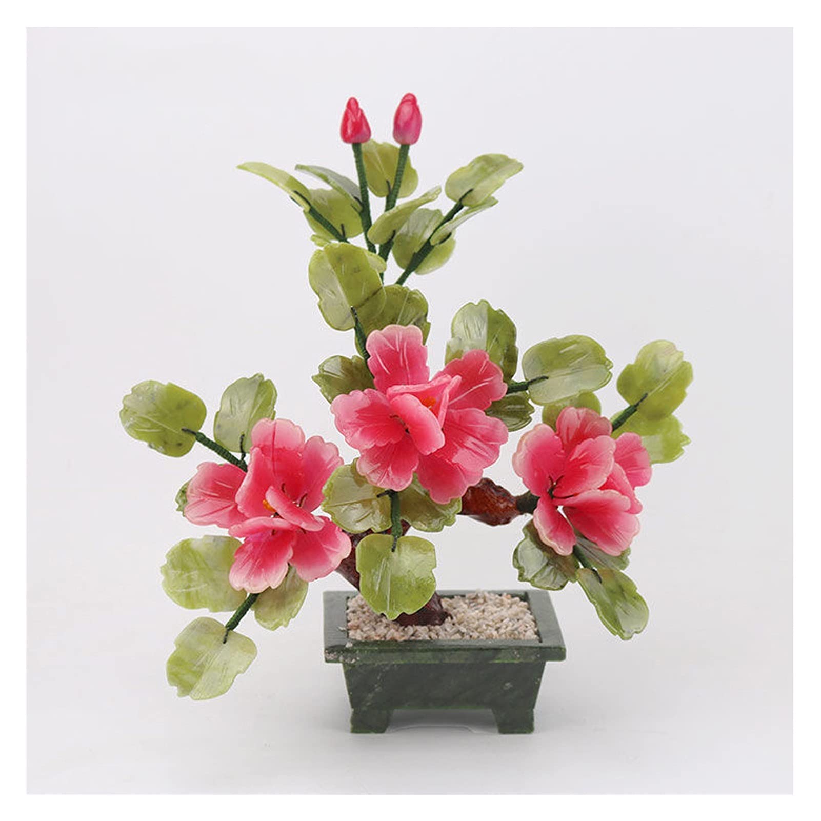 DFGHNBVC Fake Plants Artificial Bonsai Flowers Artificial Flowers Jade Potted Plant Peony Flower Decoration For Home Decor Jade Carving Bonsai Bonsai Tree,B.A