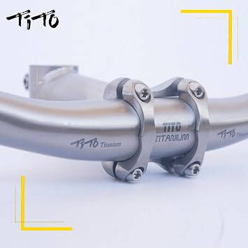 TiTo Titanium Bicycle Swallow-Shaped Handlebar Titanium Mountain Bike MTB Riser Handlebars Bike Parts 31.8 * 580-720mm (620)