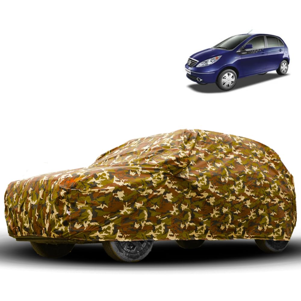 Water Proof Car Body Cover Compatible for Tata Motors Indica Vista | Dust Proof, Heat Resistant | Ultra Surface Body Protection - (Military Jungle Print, Camouflage Design)-image-25