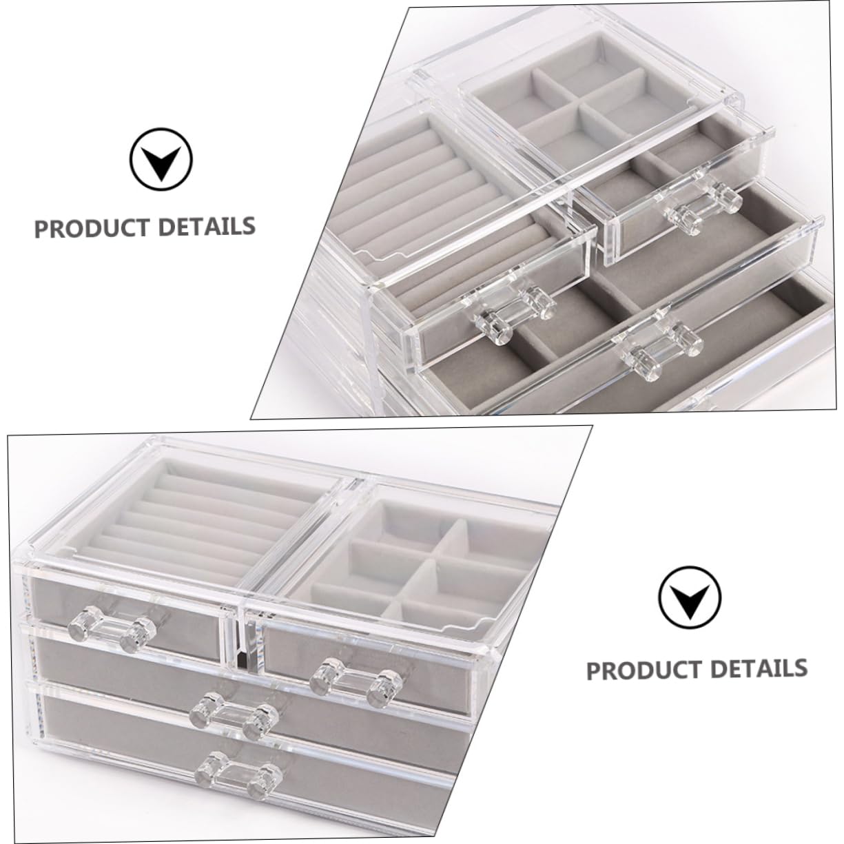 DOITOOL Organizer Trucchi e Gioielli in Plastica, Scatola 3 Livelli e 4 Cassetti, Grande Capacità, la Scrivania la Camera da Letto
