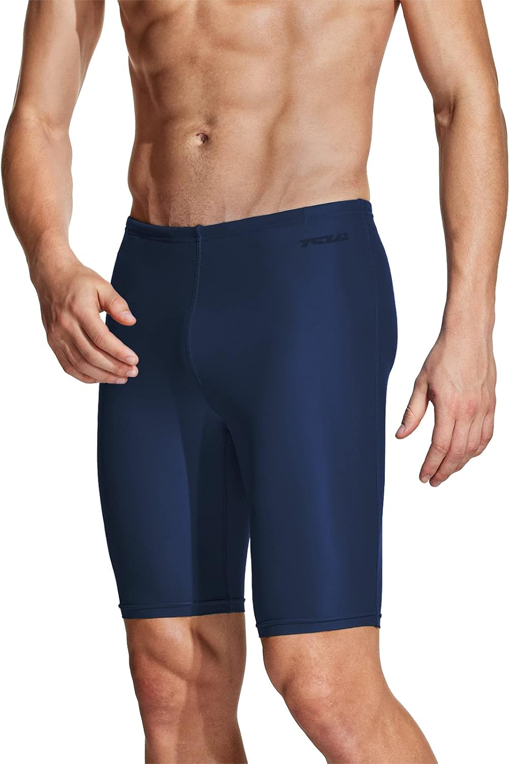 TSLA Men's Swim Jammers, Athletic Racing Swimming Shorts Trunks, UPF 50+ Sun Protection Endurance Triathlon Swimsuit
