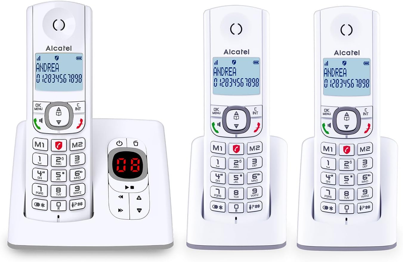 ALCATEL F530 Voice Trio - Téléphone Fixe Sans Fil DECT Avec Répondeur