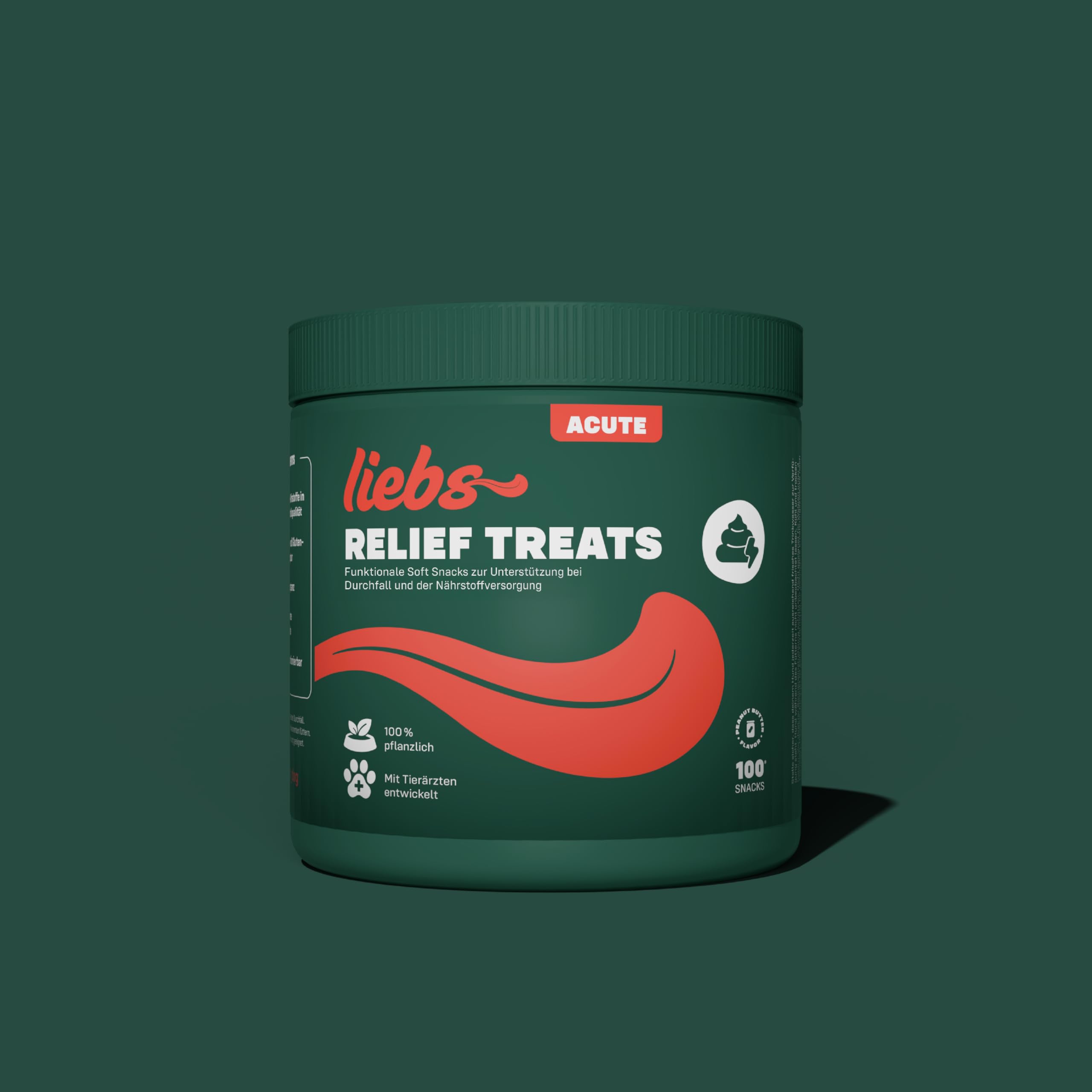 liebs Hunde Supplement Verdauung, Darm & Magen (2 x 300g) Relief Snack | Heilmoor für Hunde mit empfindlichen Magen | Dog Treats unterstützen die Normale Verdauung | Kohletabletten | 100% pflanzlich