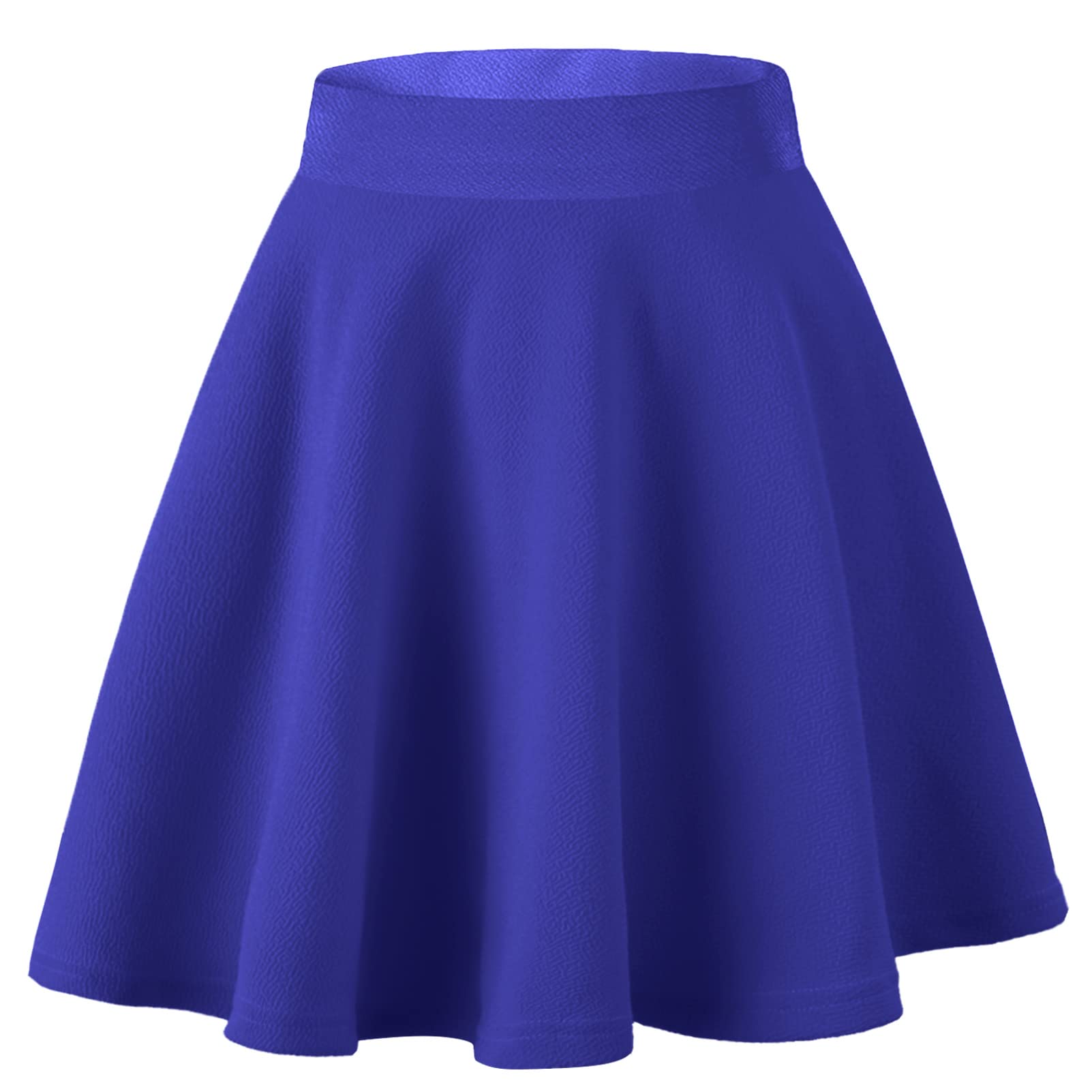 Dressever Damen Basic Vielseitige Dehnbaren Informell Casual Mini Hohe Taille A-Linie Tennisrock Tanzrock