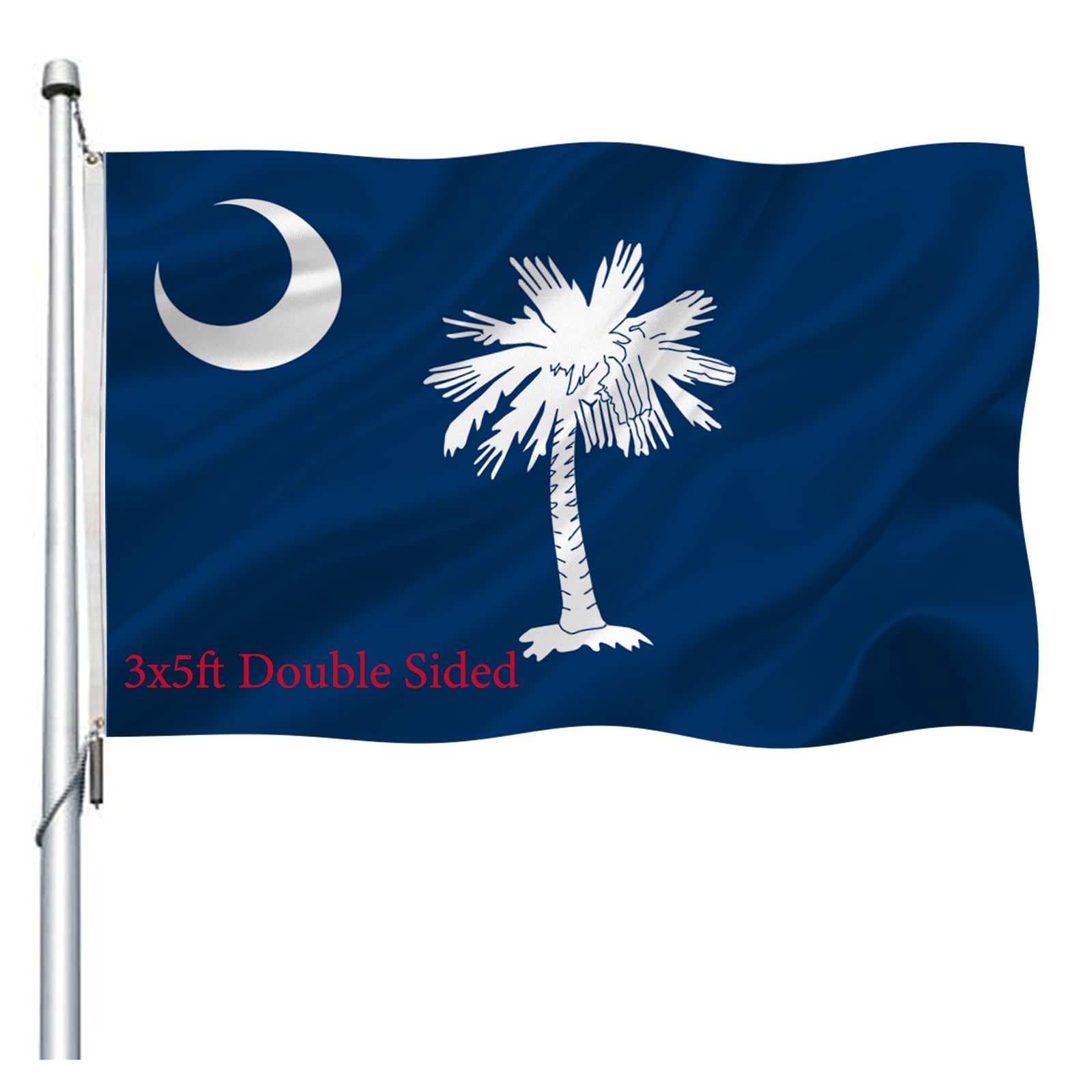 South Carolina Flag 3x5 Outdoor Double Sided- Heavy Duty SC State Flags with 2 Brass Grommets Palmetto State Flag