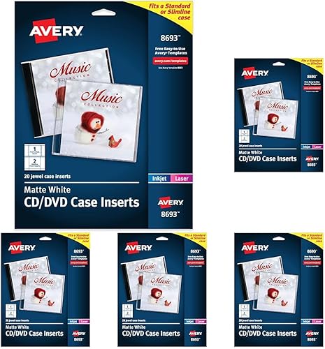 Miniatura 7 de Avery 8693 - Carcasa para CDDVD (20 unidades), color blanco mate