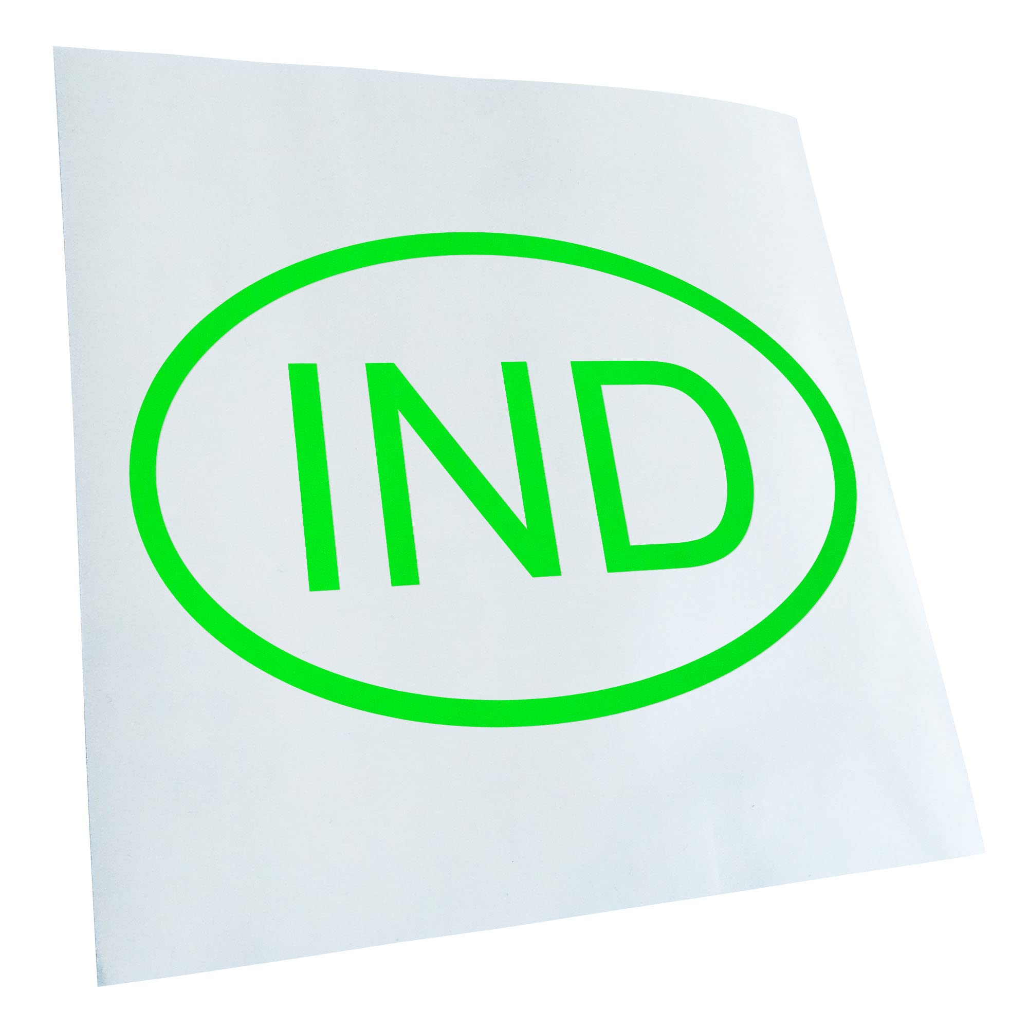 Kiwistar - Car Sticker - Neon Green - 30 x 20 cm India IND Sticker for Car, Laptop, Bicycle, Truck, Motorcycle, Multicoloured JDM Decal Racing