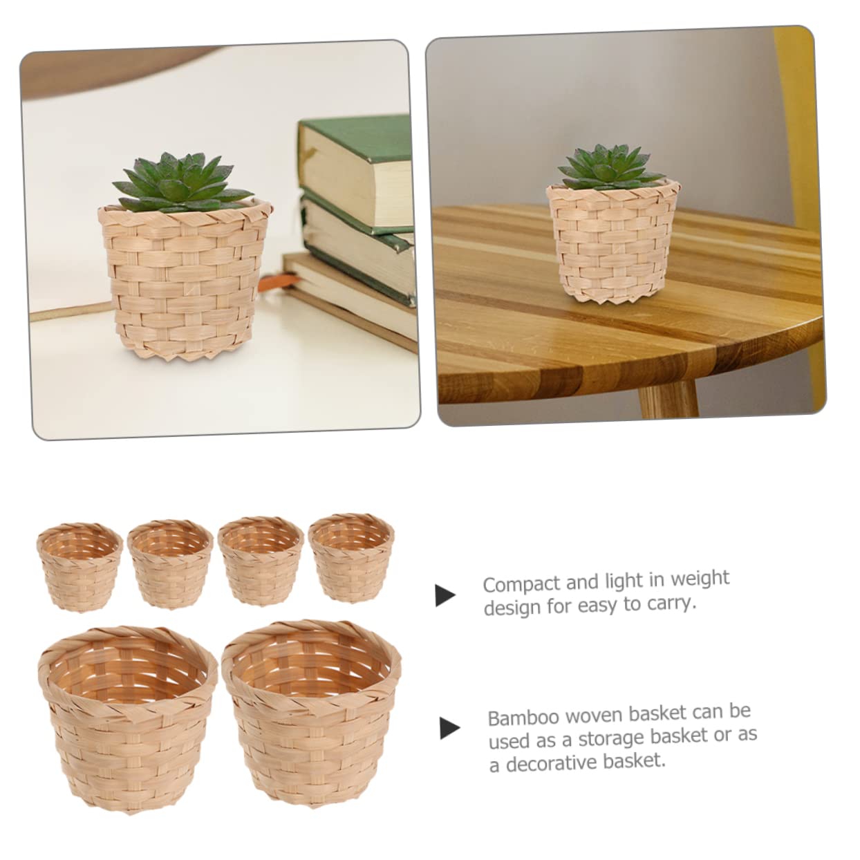 Amazon｜Hohopeti 竹製収納バスケット 繊細な編み込みデザイン 多機能