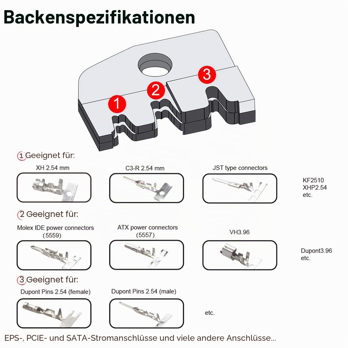 Crimpzange Dupont Stecker Set - Preciva 1550 pcs 2,54 mm Steckverbinder und Crimp Pins, 460 pcs 2,54 mm JST-XH JST Crimpkontakten und Buchsengehäuse, für 0,1-1 mm² (0,1-1 mm² Set)