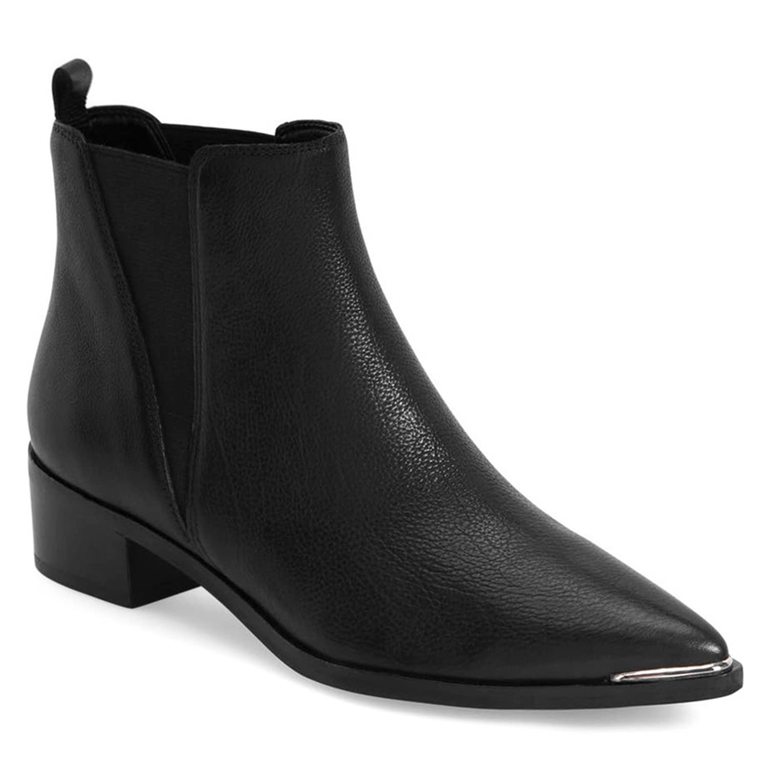 Juliet Holy Womens Chelsea Boots Fashion Winter Pointed Toe Chunky Stacked Low Heel Slip On Ankle Booties