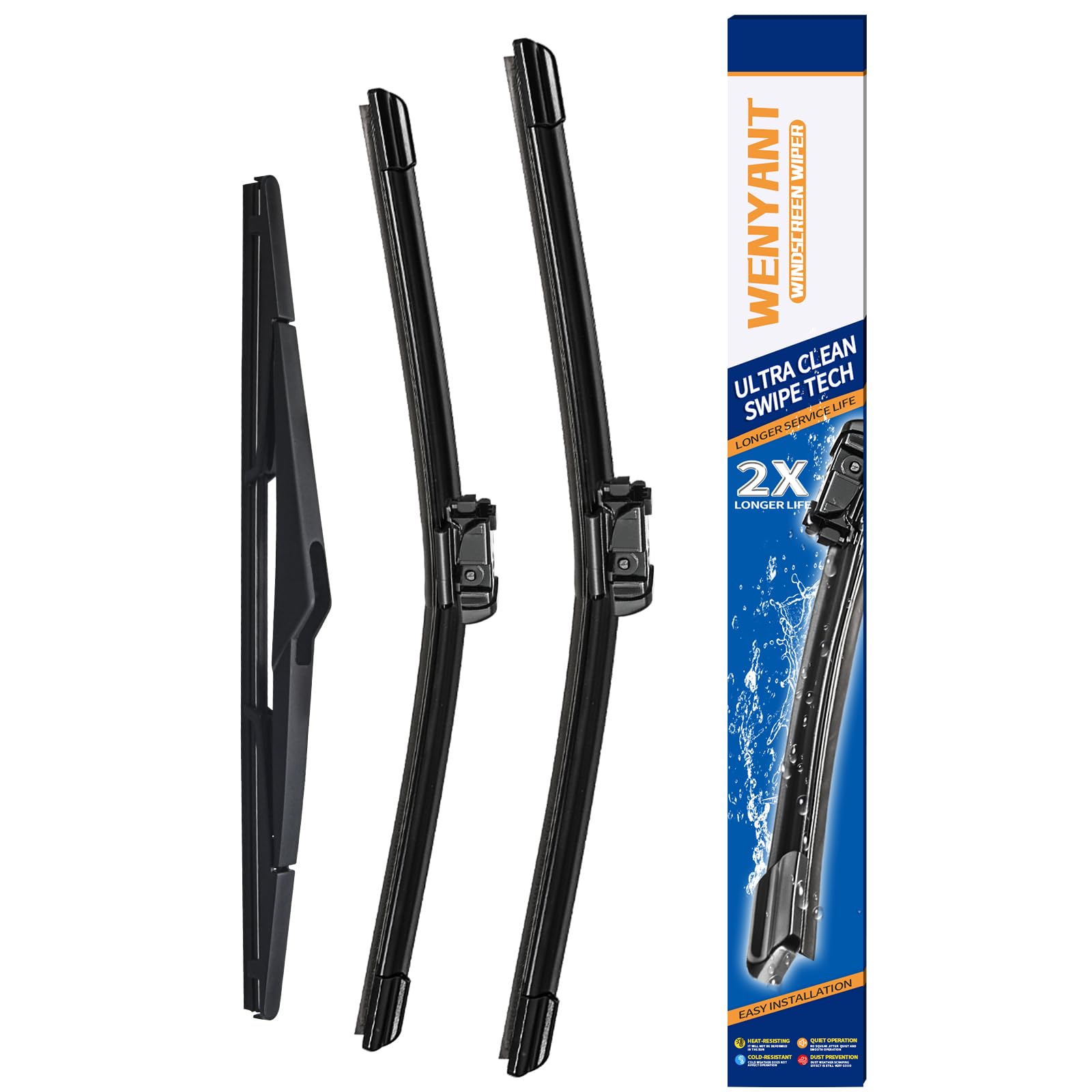 Wenyant Windshield Wiper Blades for My Car Original Equipment Automotive Replacement Compatible with Subaru Crosstrek Impreza 2018~2021 Front and Rear Wiper Blades Set - 26"/16"/12"(Set of 3) — view 16