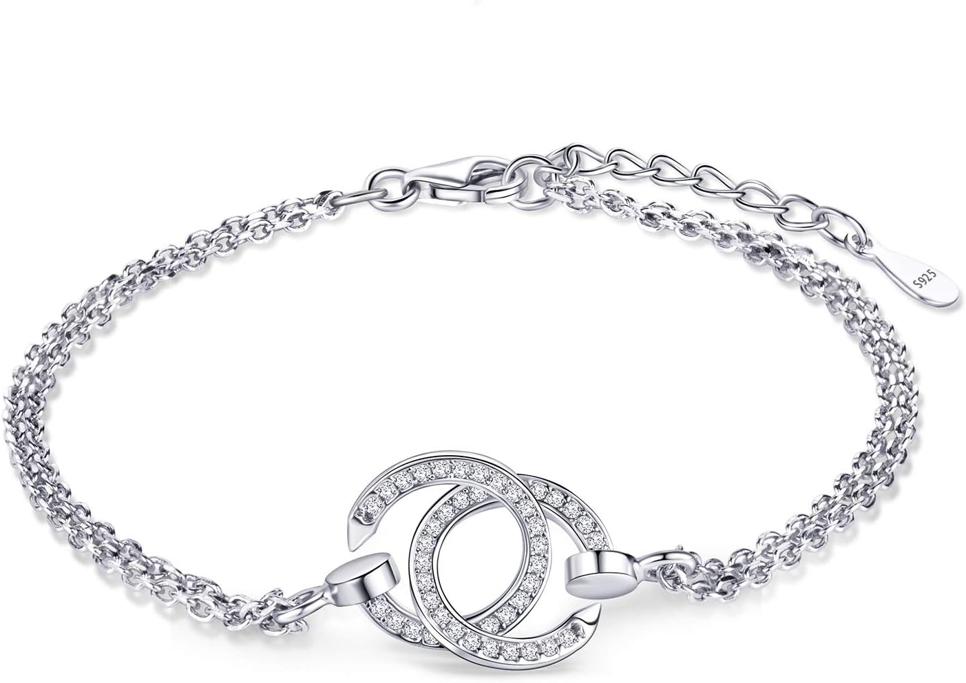 925 Sterling Silver Bracelets for Women Love Ankle Bracelets Anklet for Women Adjustable Jewelry for Mom Wife Her