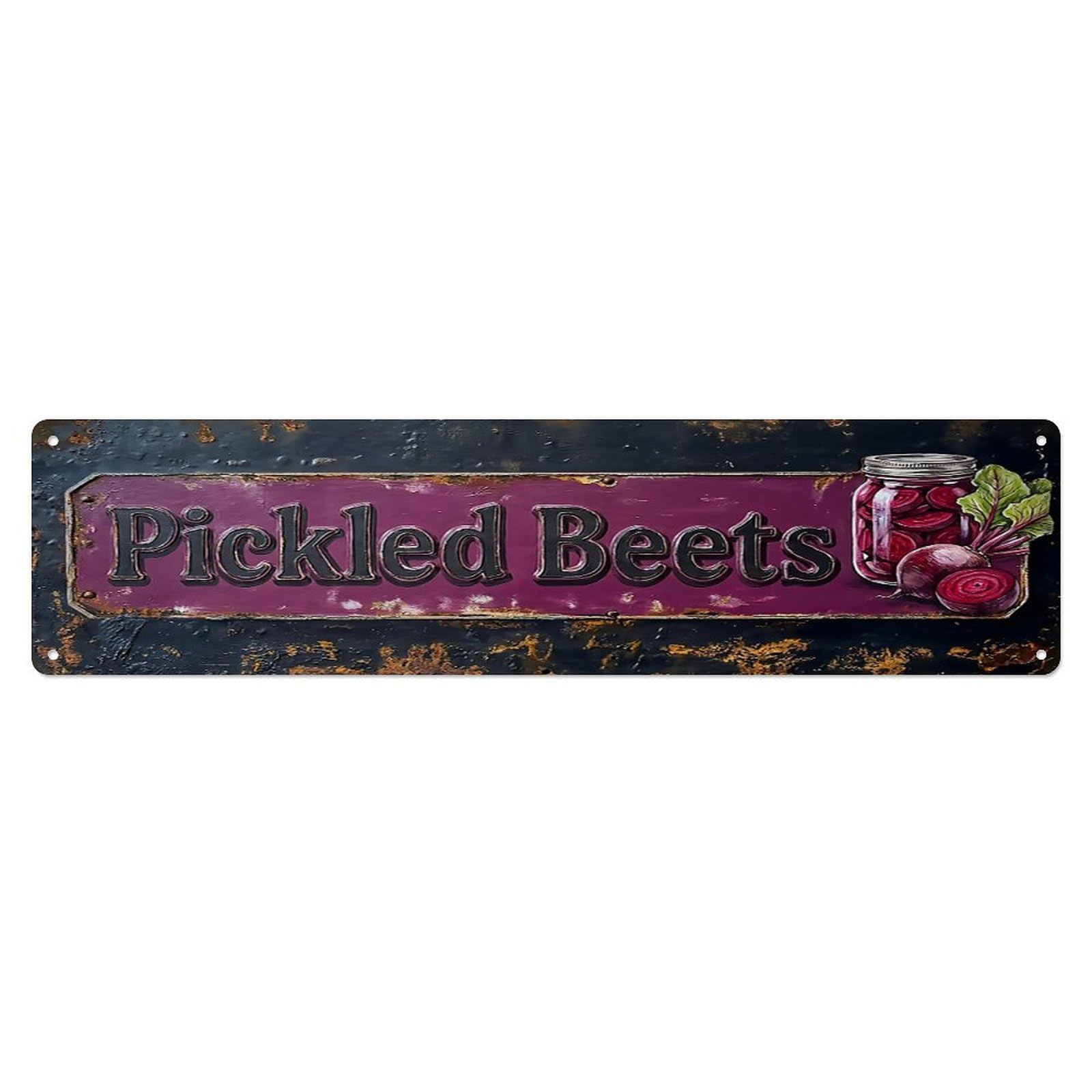 Vintage Pickled Beets Ruby Farmhouse Metal Tin Sign