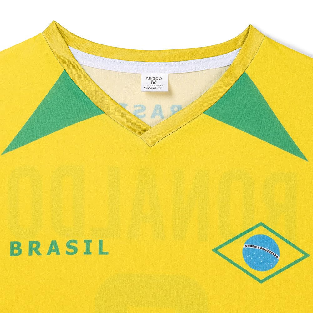 Brazilien Fußball Trikot Set Heim - WM 2002 - Kinder und Erwachsene - Jungen - Sportsachen - Geschenk - Sport t Shirt - Sportbekleidung - Größe 128