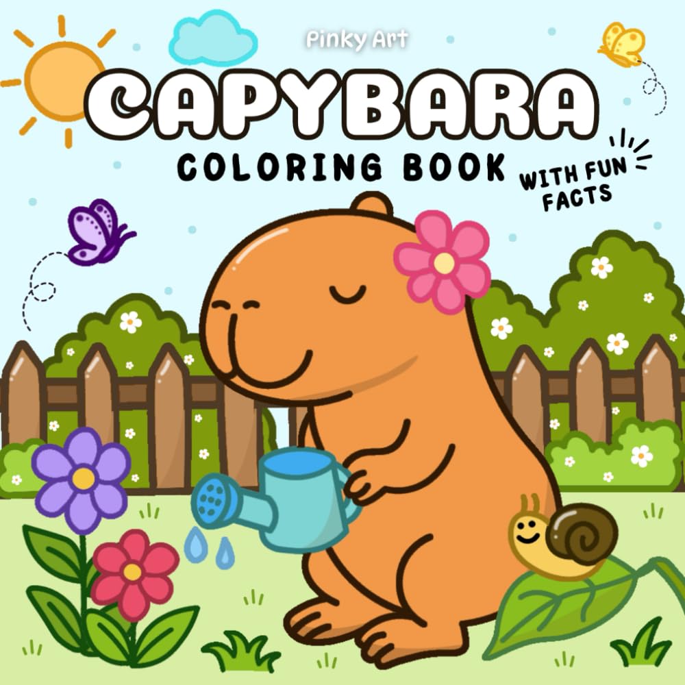 Capybara Coloring Book: Relaxing Pages to Color and Cute Fun Facts of the Chillest and Friendliest Animal Ever