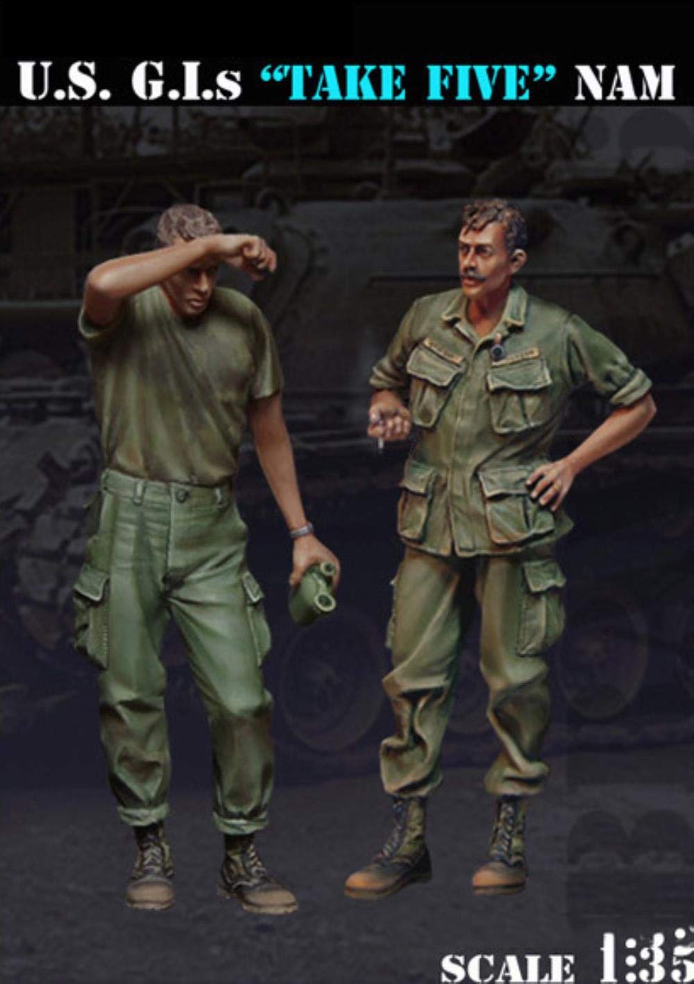 Figurines USGIS Take Five Nam 1/35 maquette soldats résine historique non peint