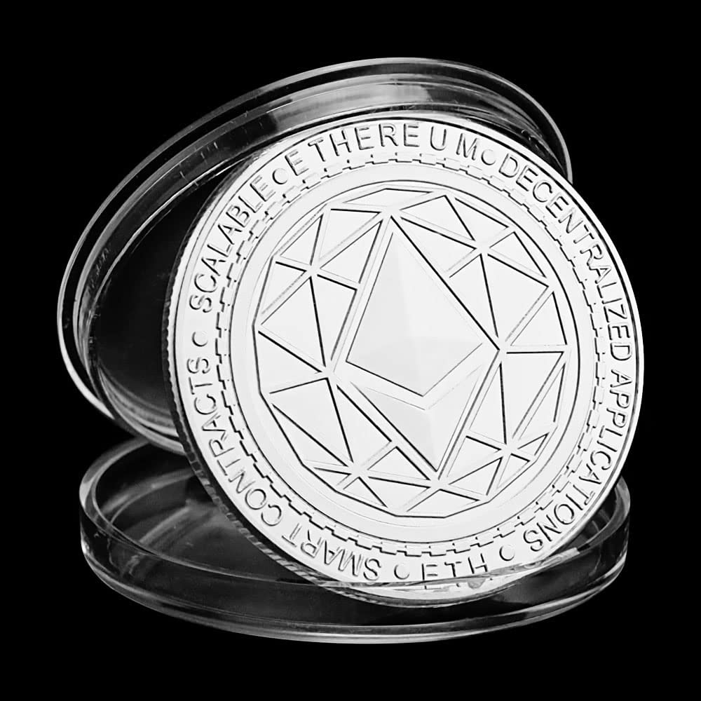Etherum Crypto Coin Silver Plated Souvenirs and Gifts Physical  Cryptocurrency Coins Collection Art ETH Commemoirative Coin : Amazon.ae:  Toys