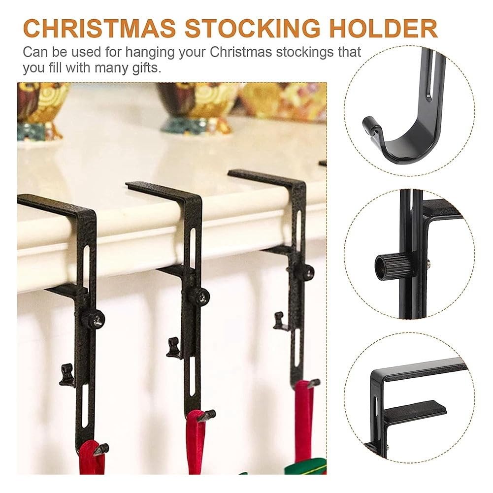 Gukasxi Lot De 4 Supports De Chaussettes De Noël En Métal Doré