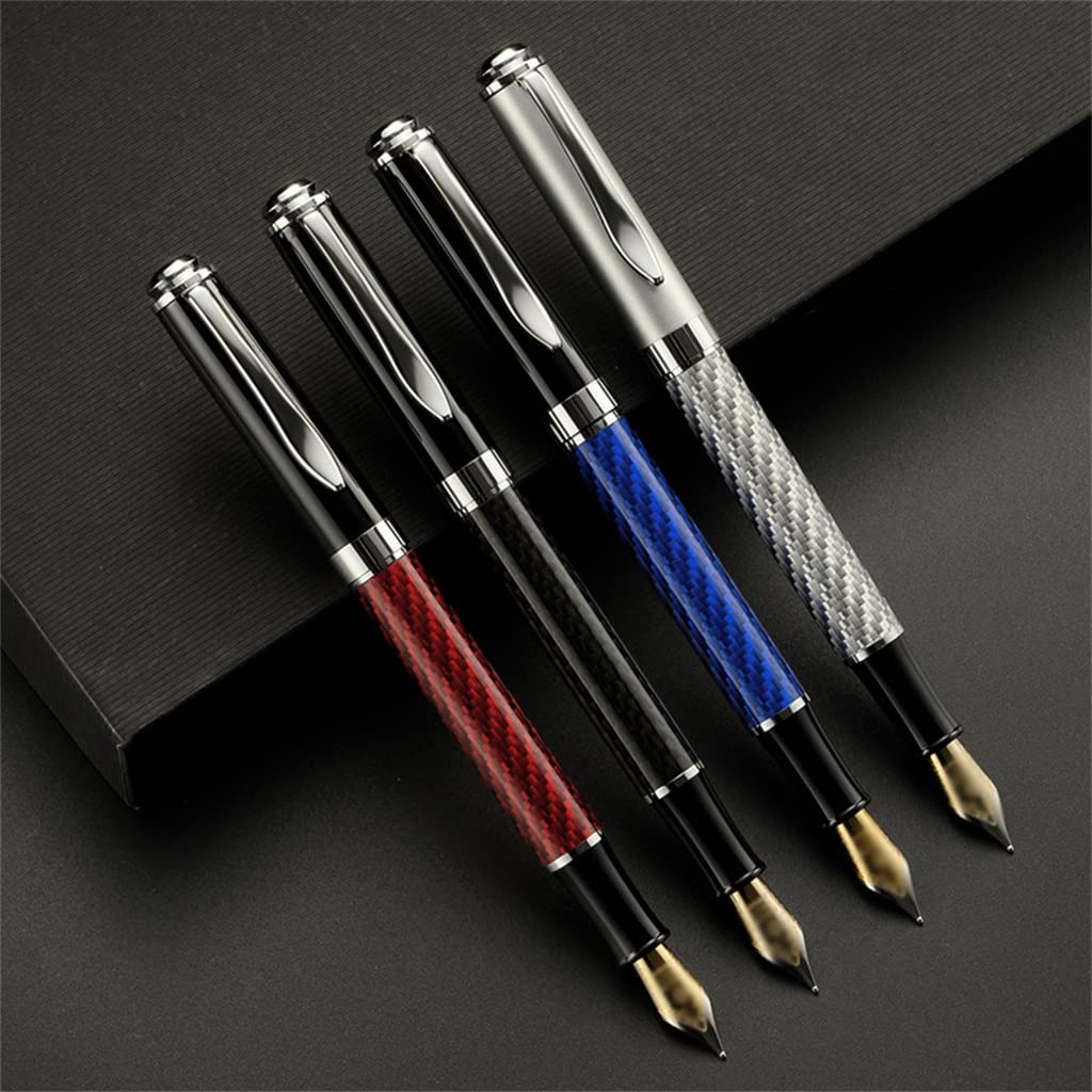 Pluma estilográfica con patrón de fibra de carbono para escribir y firmar suministros de papelería de oficina