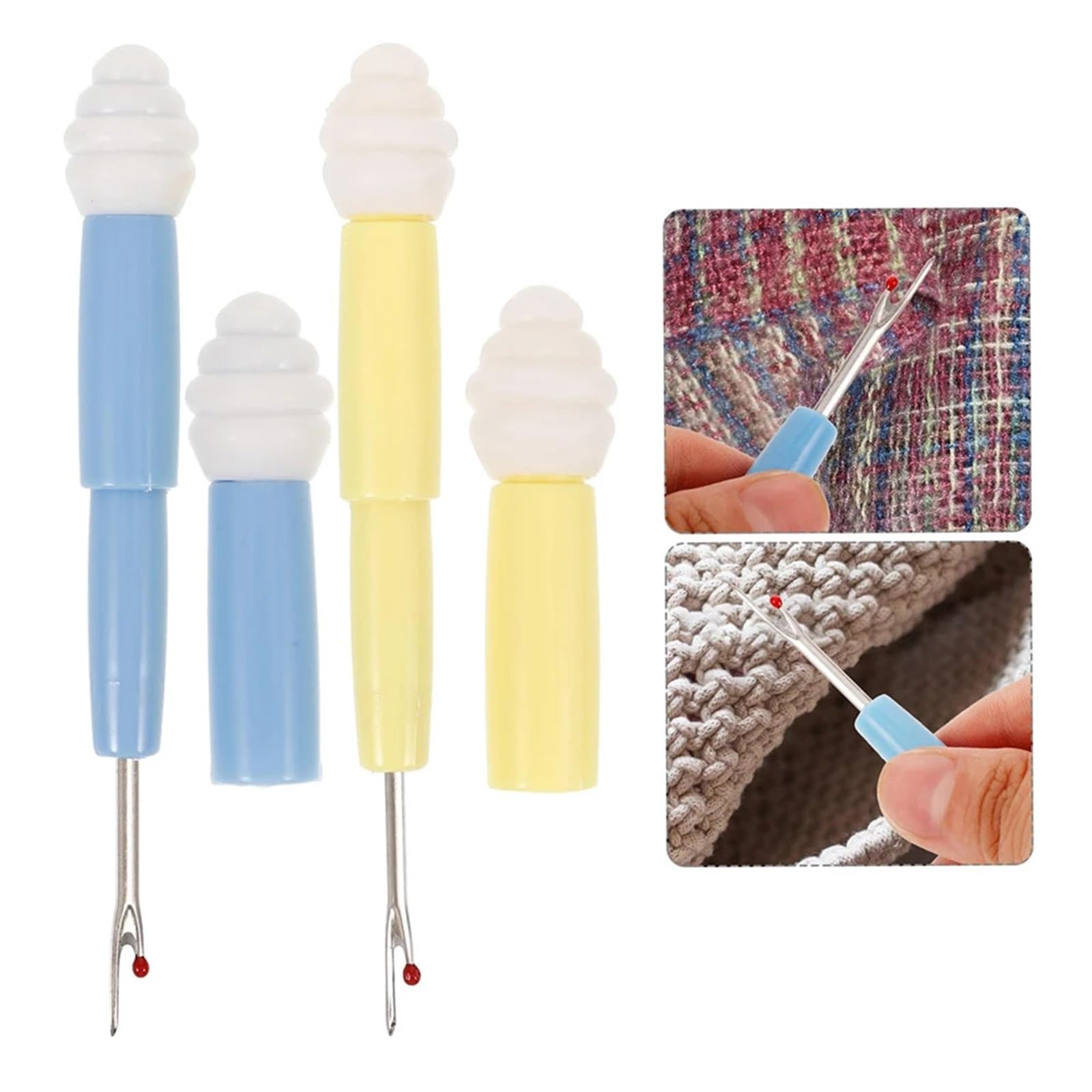 Nahttrenner, 8er-Pack, 2-in-1-Nahtlöser, Fadenlöser mit komfortablem Griff und Radiergummi for Stickstiche(Blue)