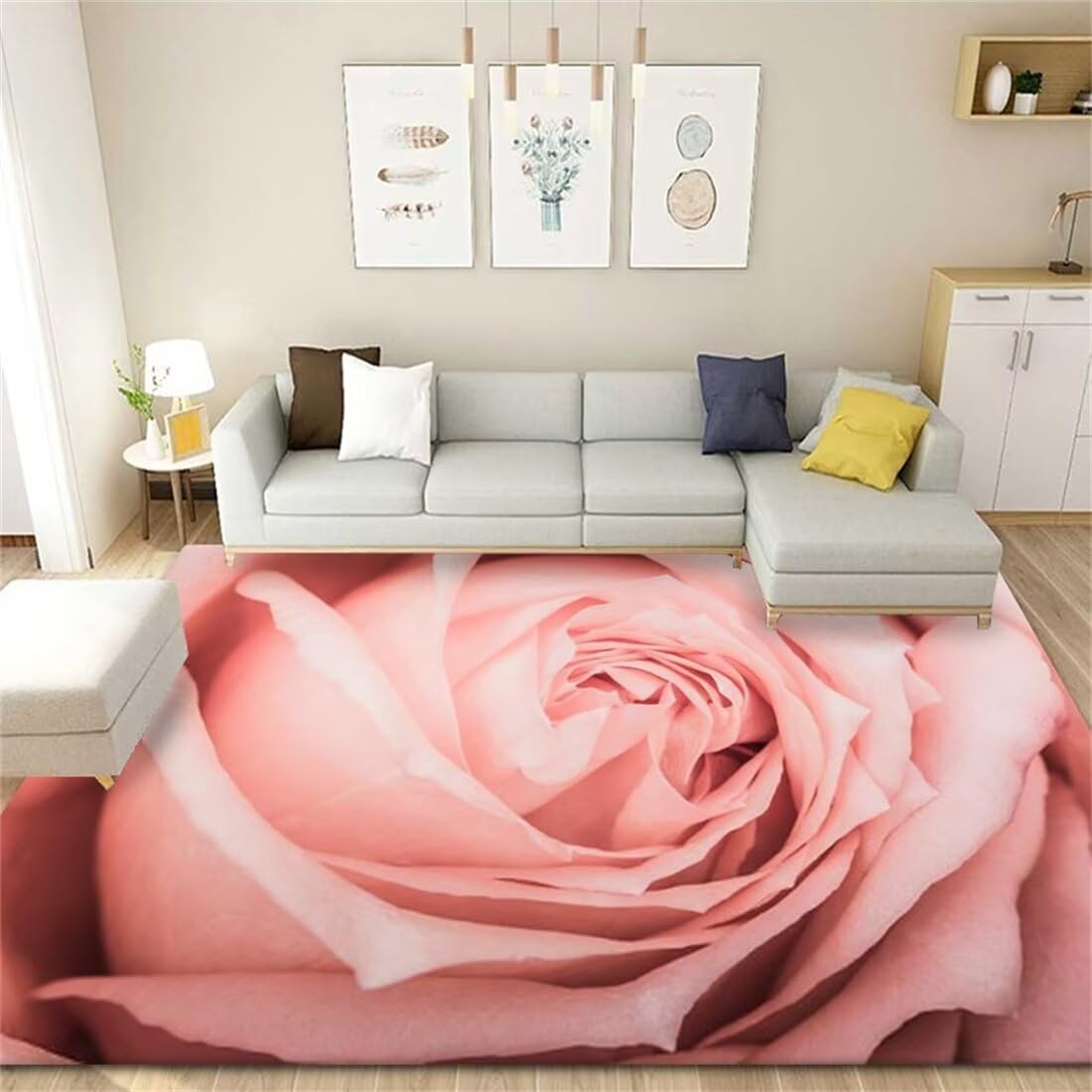 Tapis extérieur balcon rose 140x200cm idéal pour aménager un coin détente