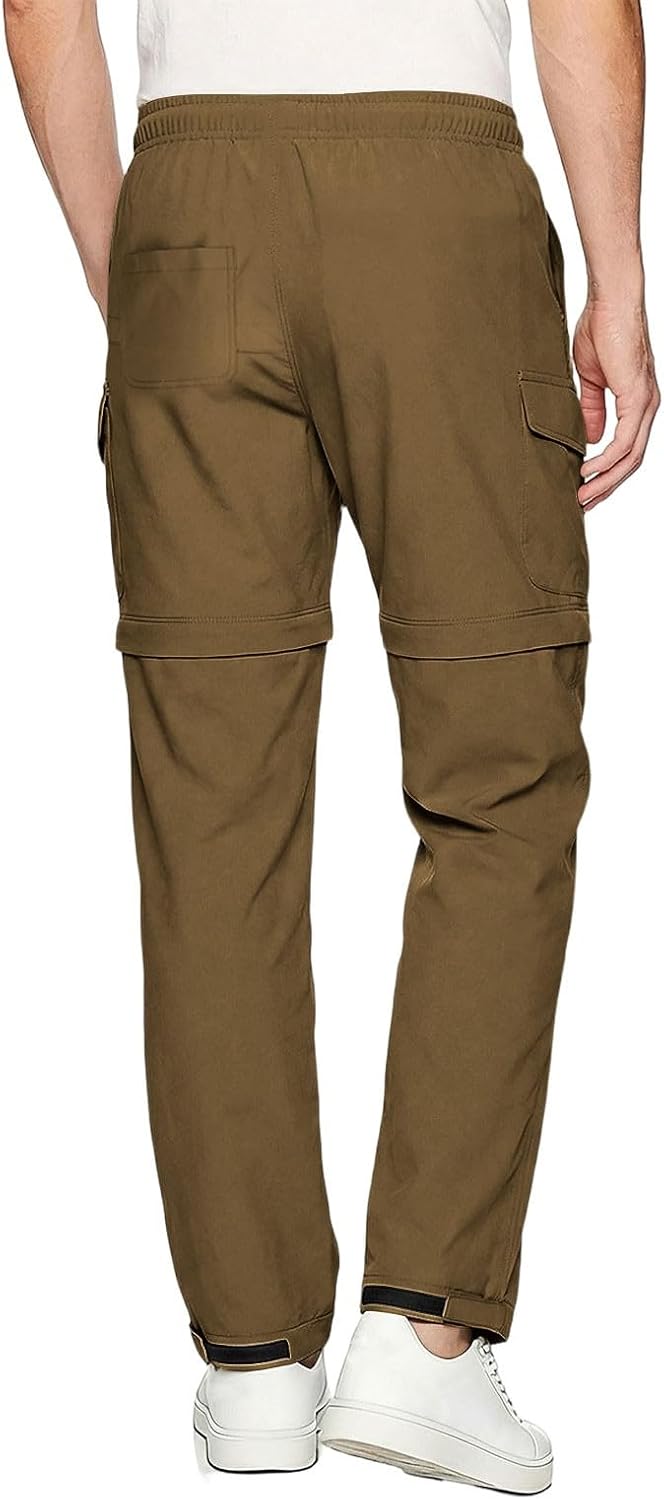 Lightweight Hiking Cargo Pants for Men:Casual Solid Color Elastic Wasit Outdoor Fishing Golf Outfits