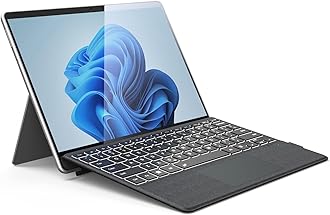 Surface Pro Keyboard, Wireless Type Cover for Microsoft Surface Pro 11/10/9/8/X 13 inch, Ultra-Slim Bluetooth Portable Magnetic Keyboard with 7 Color Backlit, Pen Holder, Trackpad