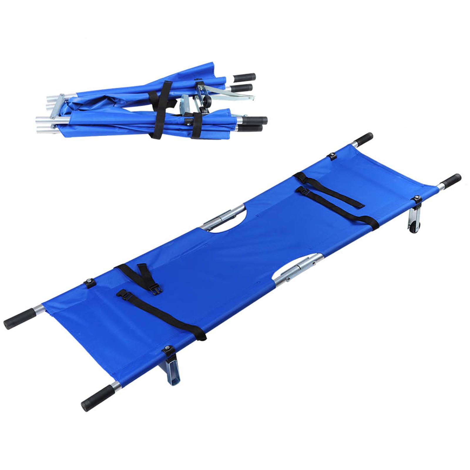 Civière pliante portable : évacuation rapide en tissu Oxford bleu charge 150 kg