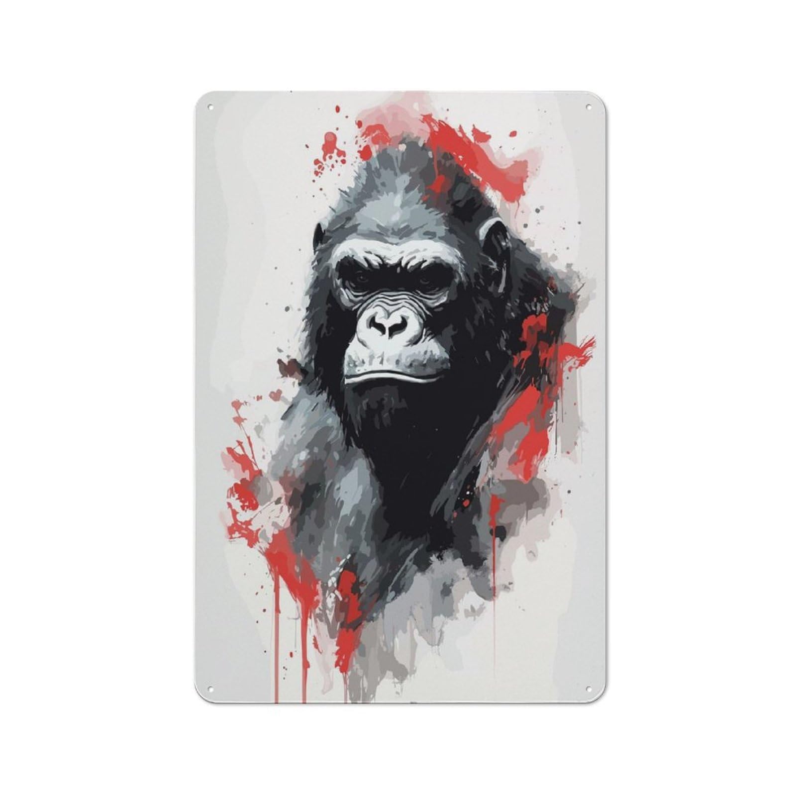 Metal Wall Sign 30x20cm Featuring Animal Painting for Garage Or Workshop, Suited to DIY Enthusiasts