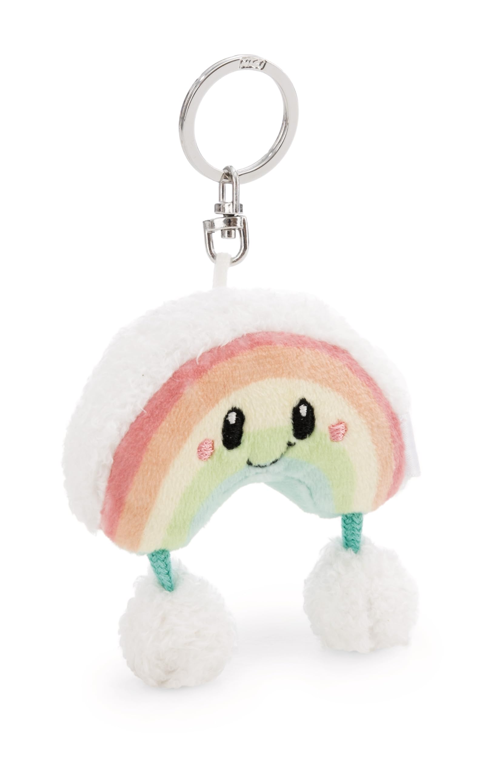 Nici Rainbow Nibsi Keyring 7 cm, Colourful, Loyal Companion for Backpack or Bag, Key Holder for Kids and Adults, 62302