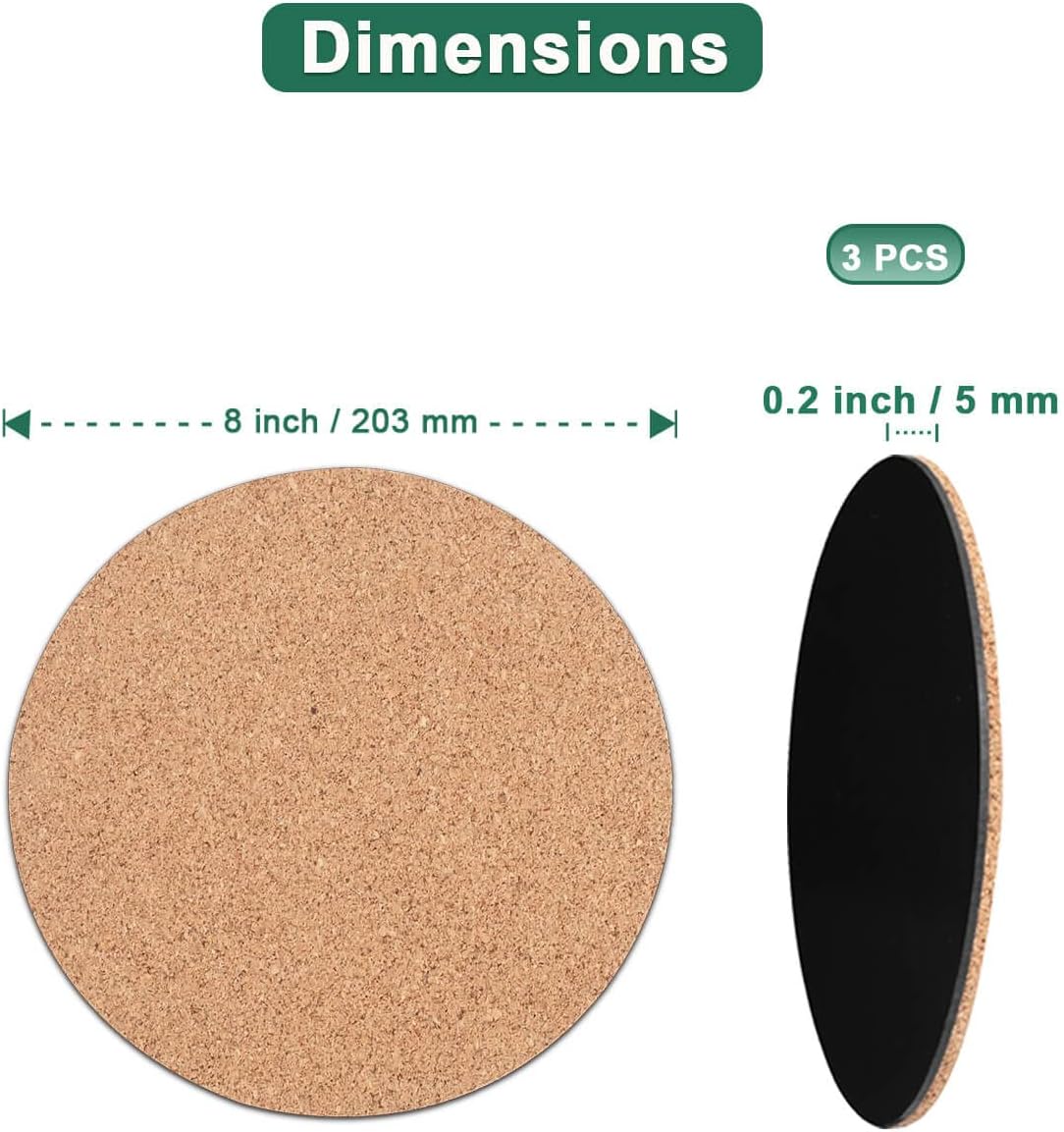 8 Inch Cork Plant Mat and 11 Inch Terracotta Pot Plant Saucer - 3 Pack Large Cork Plant Coasters and 3 pcs Large Round Plant Pot Saucers, Great for Plants, Crafts, Wedding Favor